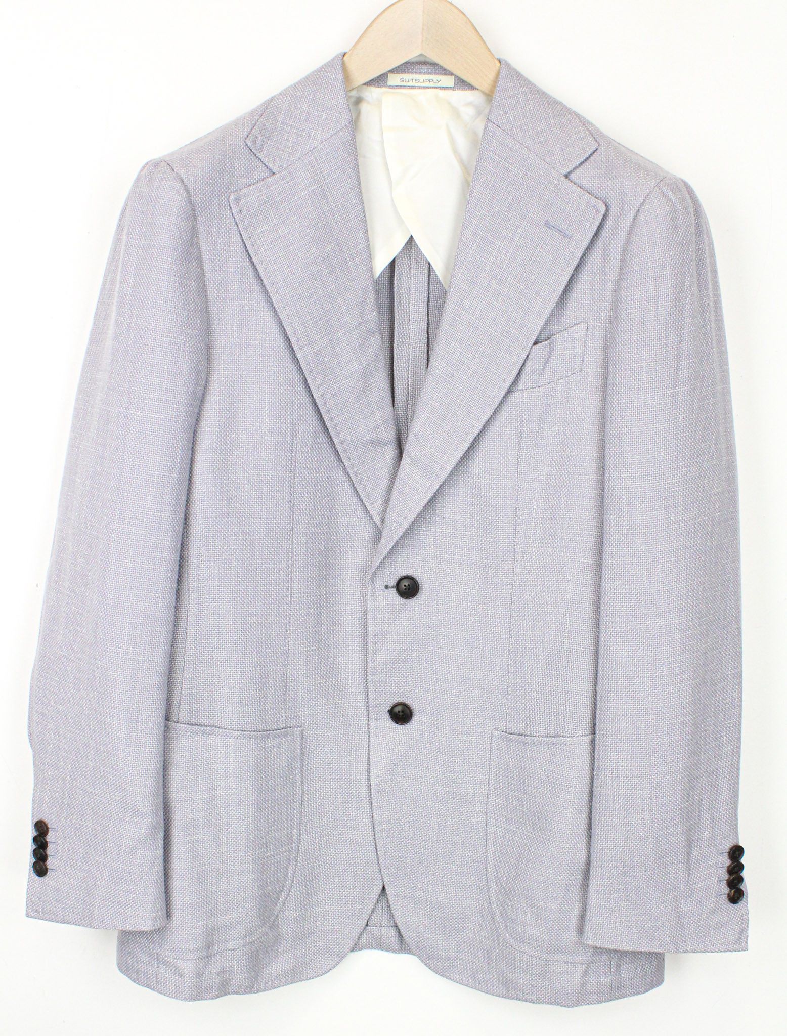image of Suitsupply Havana Uk38R Purple Wool Silk Linen Cashmere Unlined 71370, Men's