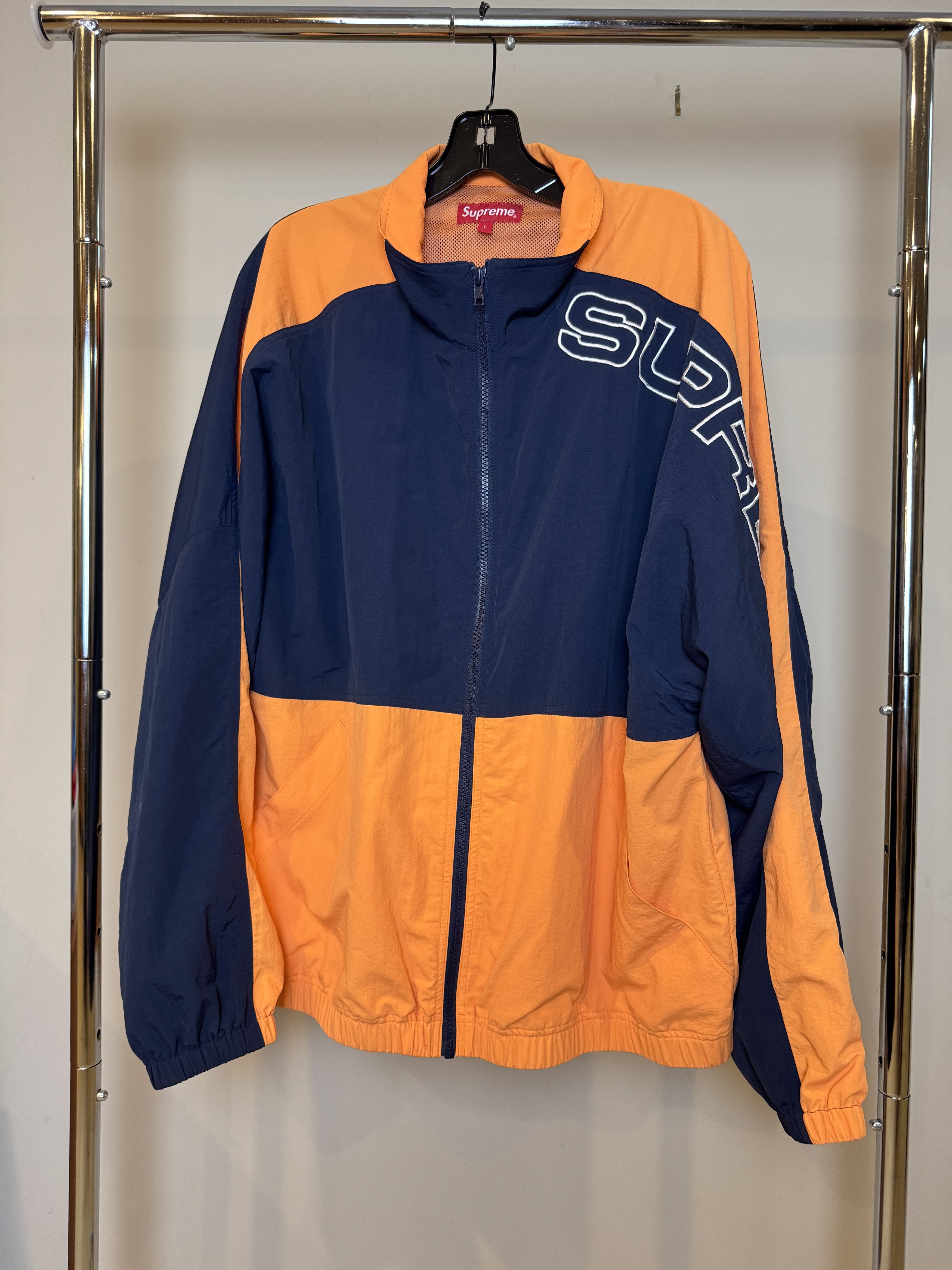 Supreme SS17 Supreme Split Track Jacket Orange Navy Size US L / EU 52-54 / 3 - 1 Thumbnail