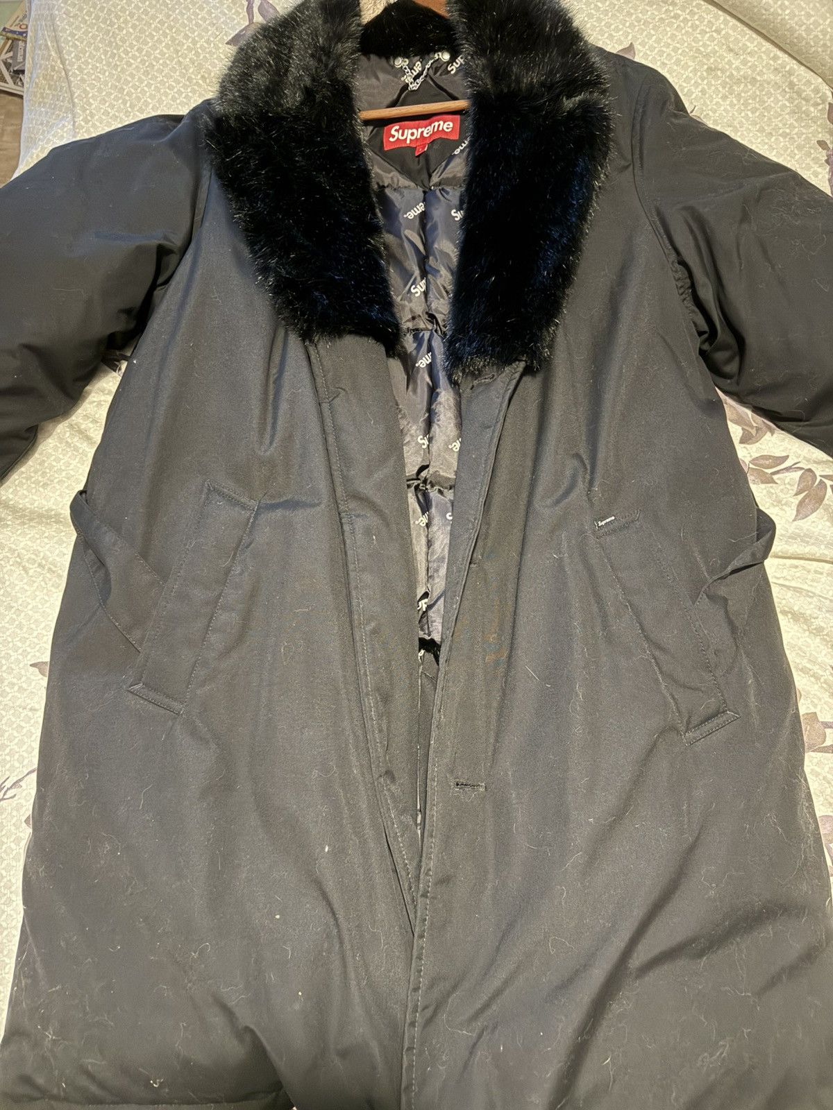 Supreme Supreme FW14 Black Down Trench Coat Size US L / EU 52-54 / 3 - 1 Thumbnail