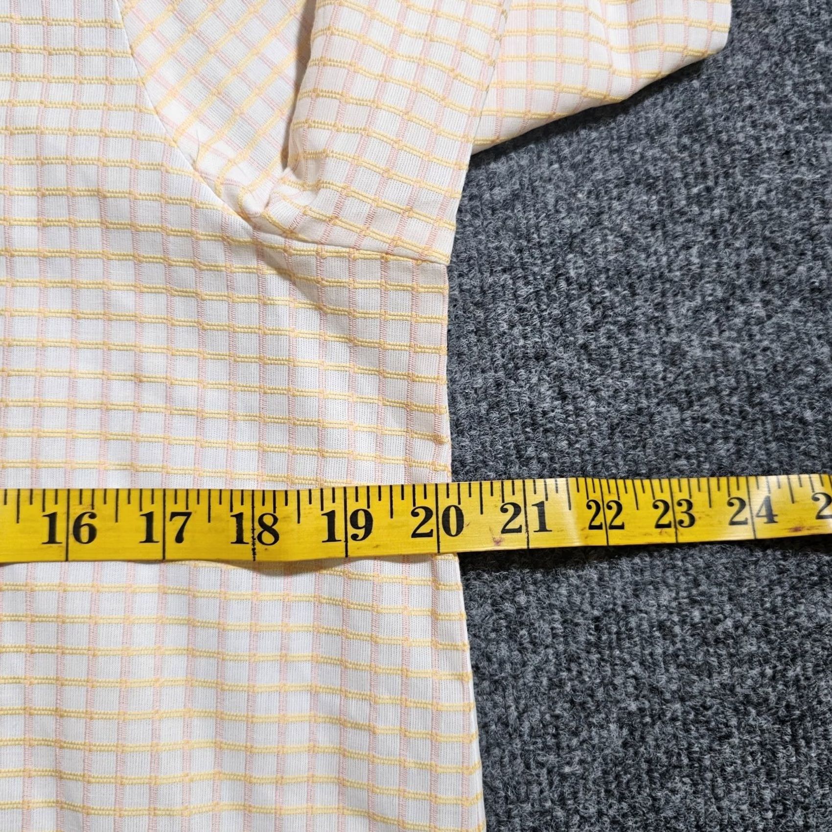 Loft LOFT Top Shirt Womens Medium White Yellow Plaid Long Sleeve Ruffle Neck Career Shirt Ladies Regular Size M Womens LOFT Blouse Shirt Size M / US 6-8 / IT 42-44 - 5 Thumbnail