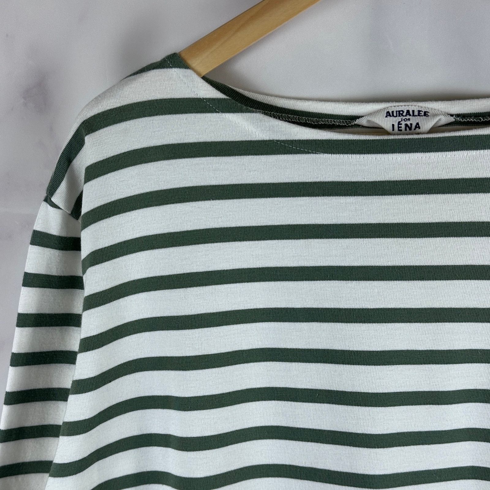 Auralee Iena Green/White Striped Longsleeve Shirt Size S / US 4 / IT 40 - 2 Thumbnail