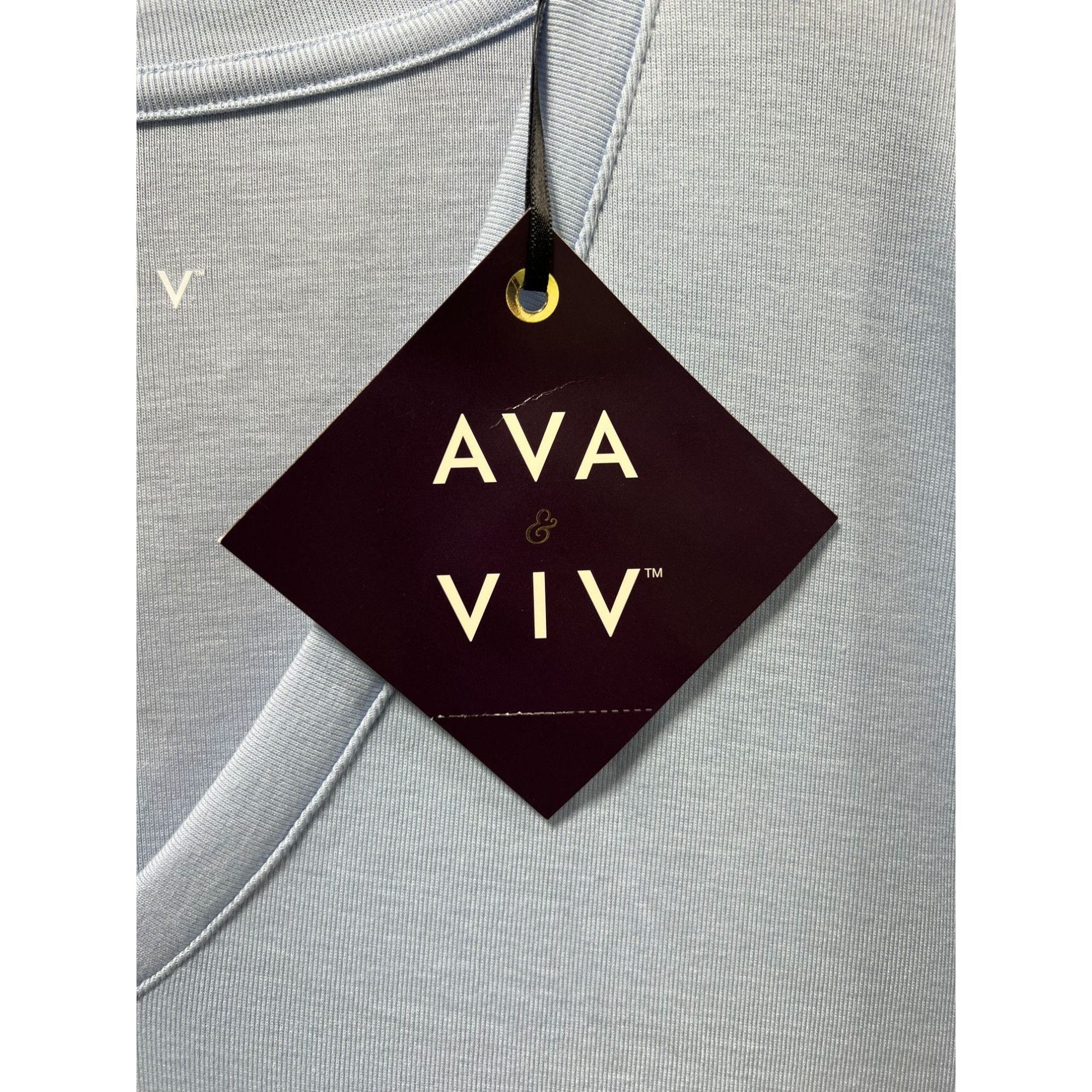 Other Ava & Viv - Women's Long Sleeve V-Neck T-Shirt - Light Blue Size XL / US 12-14 / IT 48-50 - 9 Thumbnail