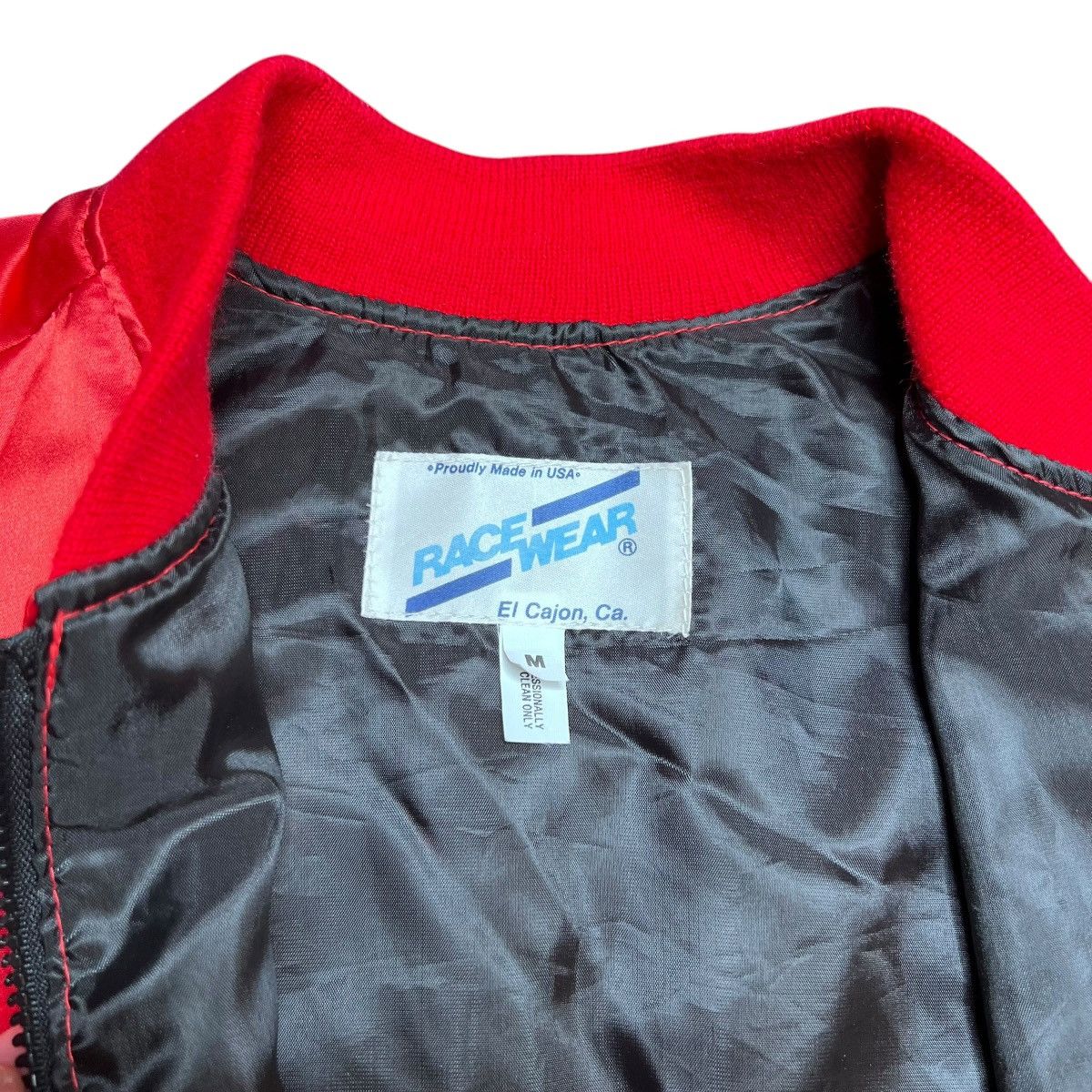 Chevrolet × Vintage 80s Chevrolet Corvette Embroidered Red Satin Bomber Jacket Size US L / EU 52-54 / 3 - 3 Thumbnail