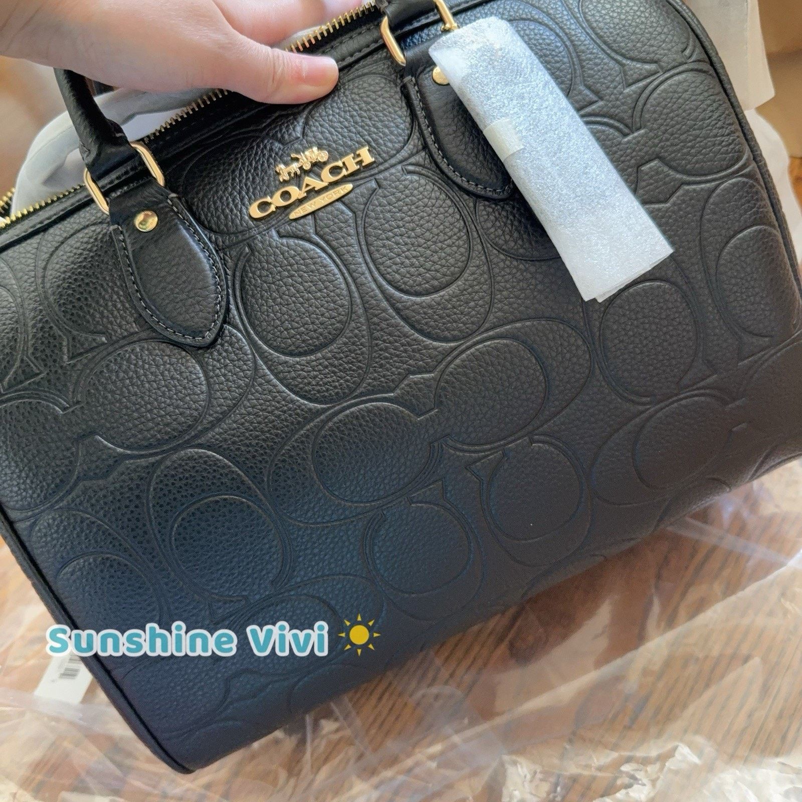 Coach NWT Coach CCD53 Rowan Large Satchel Bag Leather Gold/Black Size ONE SIZE - 8 Thumbnail