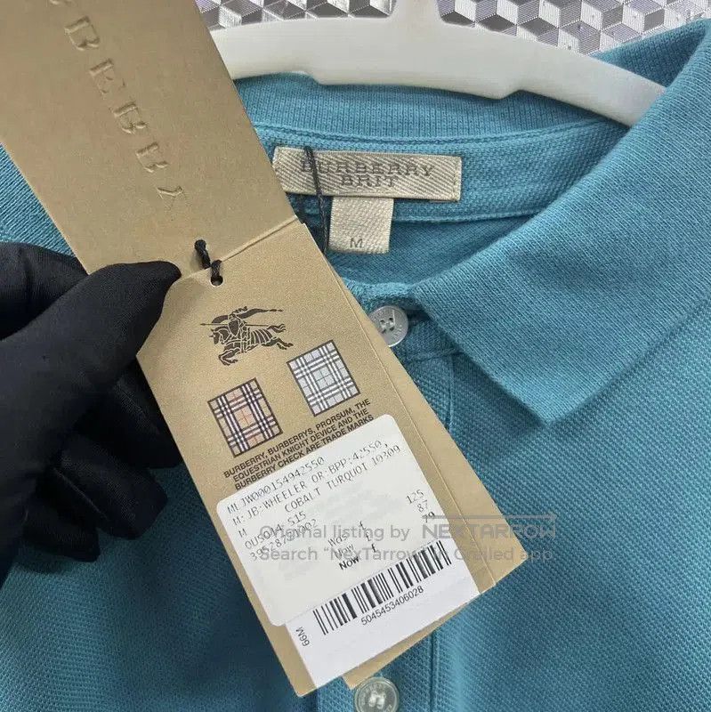 Burberry Burberry Men's Blue Cotton Polo T. Size US M / EU 48-50 / 2 - 2 Thumbnail