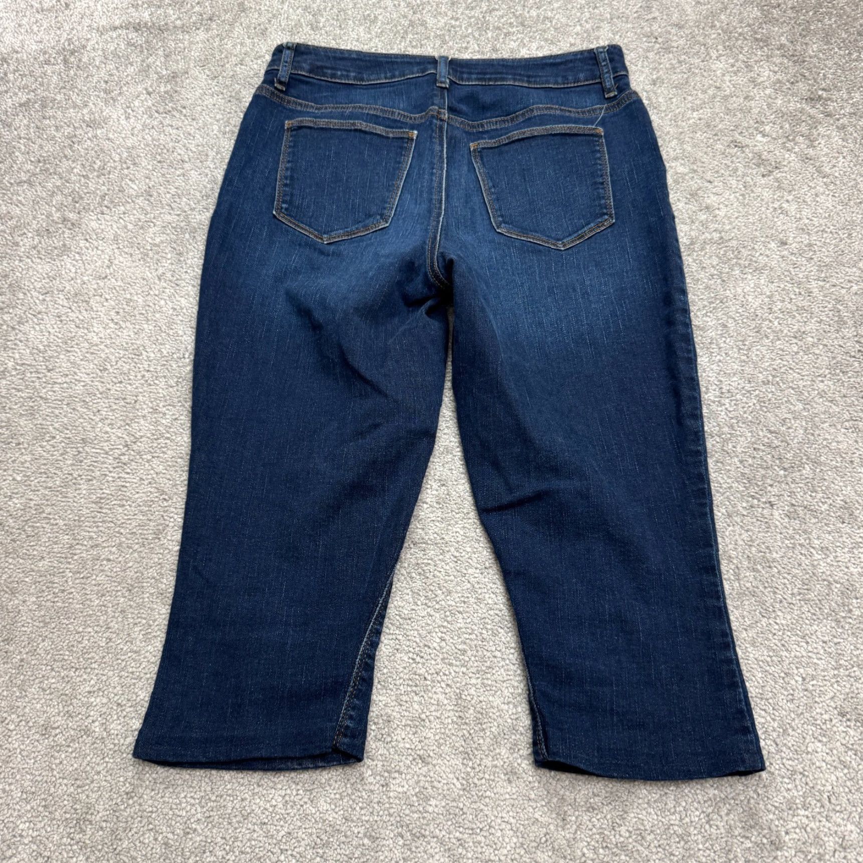 Vintage Chico's The Platinum Barely Boot Capri Crop Denim Jeans Womens 00S Blue Slim Modern Casual City Streetwear * Size 27" / US 4 / IT 40 - 2 Thumbnail