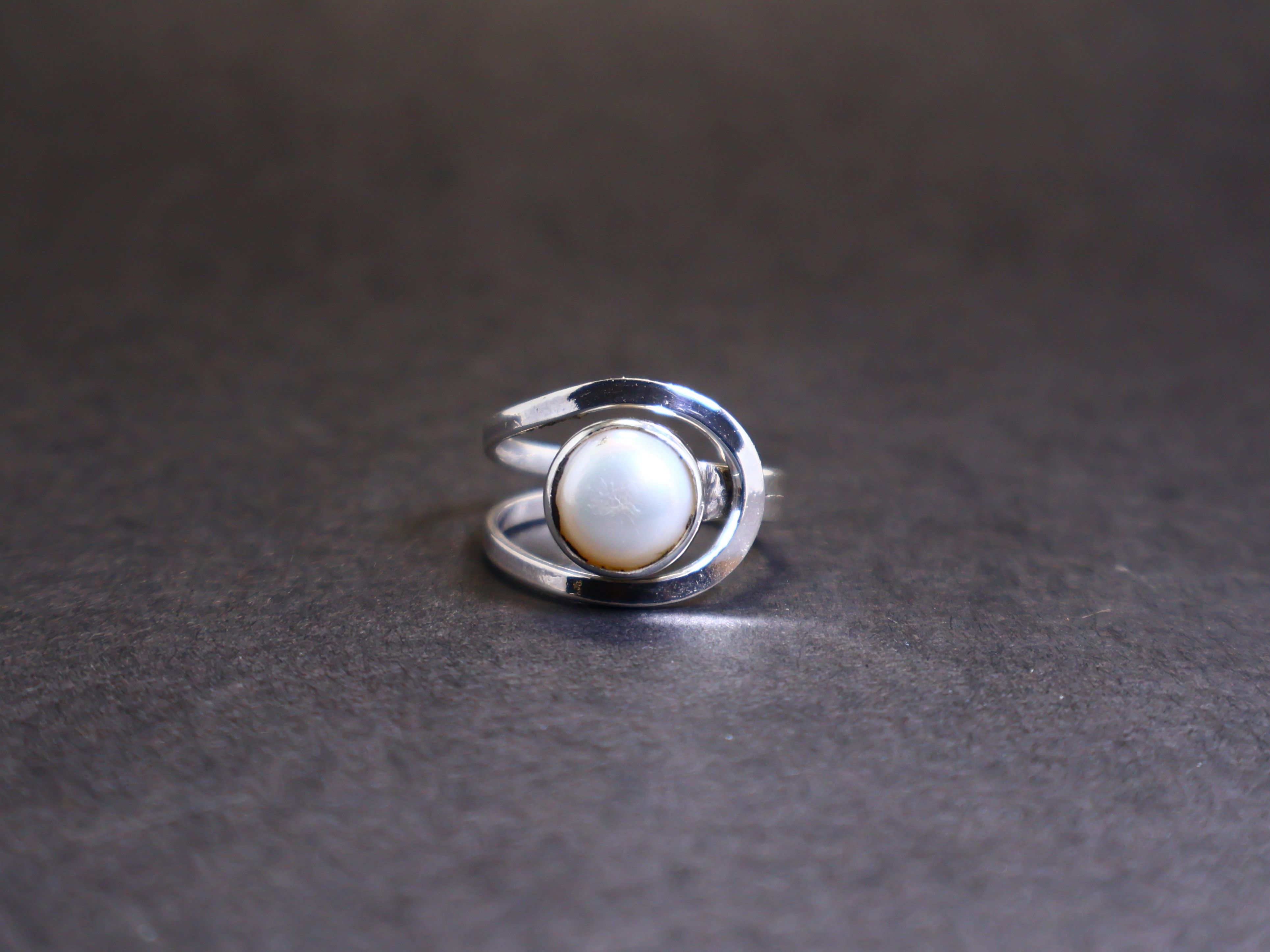 Handmade Pearl Ring, Women Handmade Sterling Silver Adjustable Ring, Size ONE SIZE - 2 Thumbnail