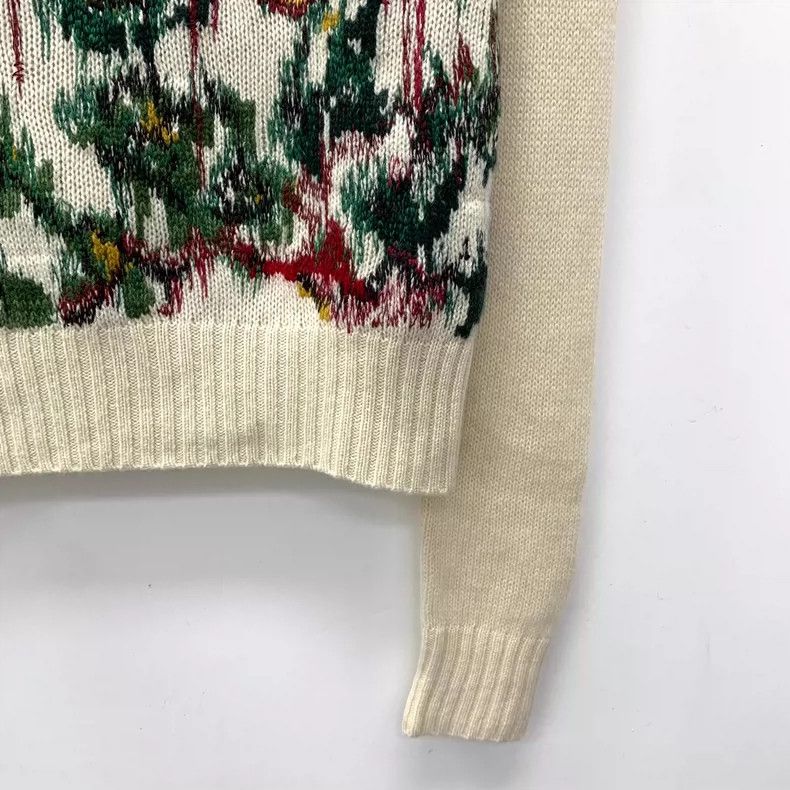 Dior Dior Color-block embroidered cashmere round-neck long-sleev Size XS / US 0-2 / IT 36-38 - 4 Thumbnail