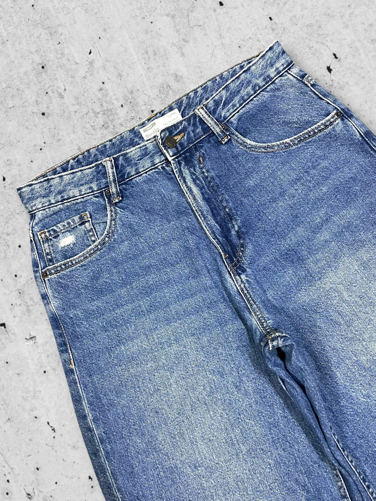 Japanese Brand Japanese Denim Baggy 90s Wide Leg Ripped Blue Straight Jeans Size US 30 / EU 46 - 3 Thumbnail