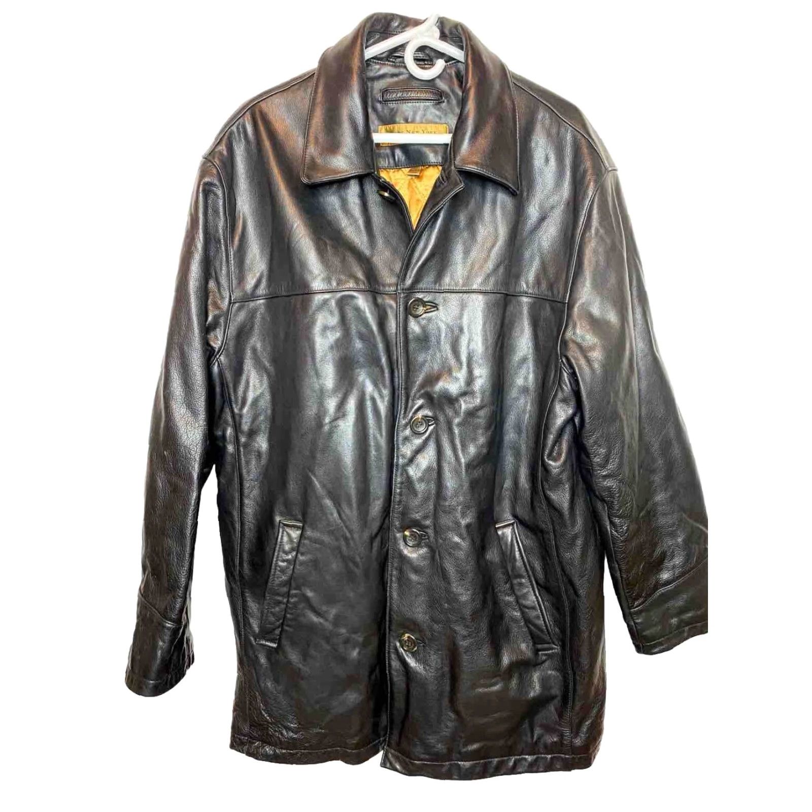 VINTAGE ANDREW MARC Bomber Jacket Men's Leather Coat Size Large