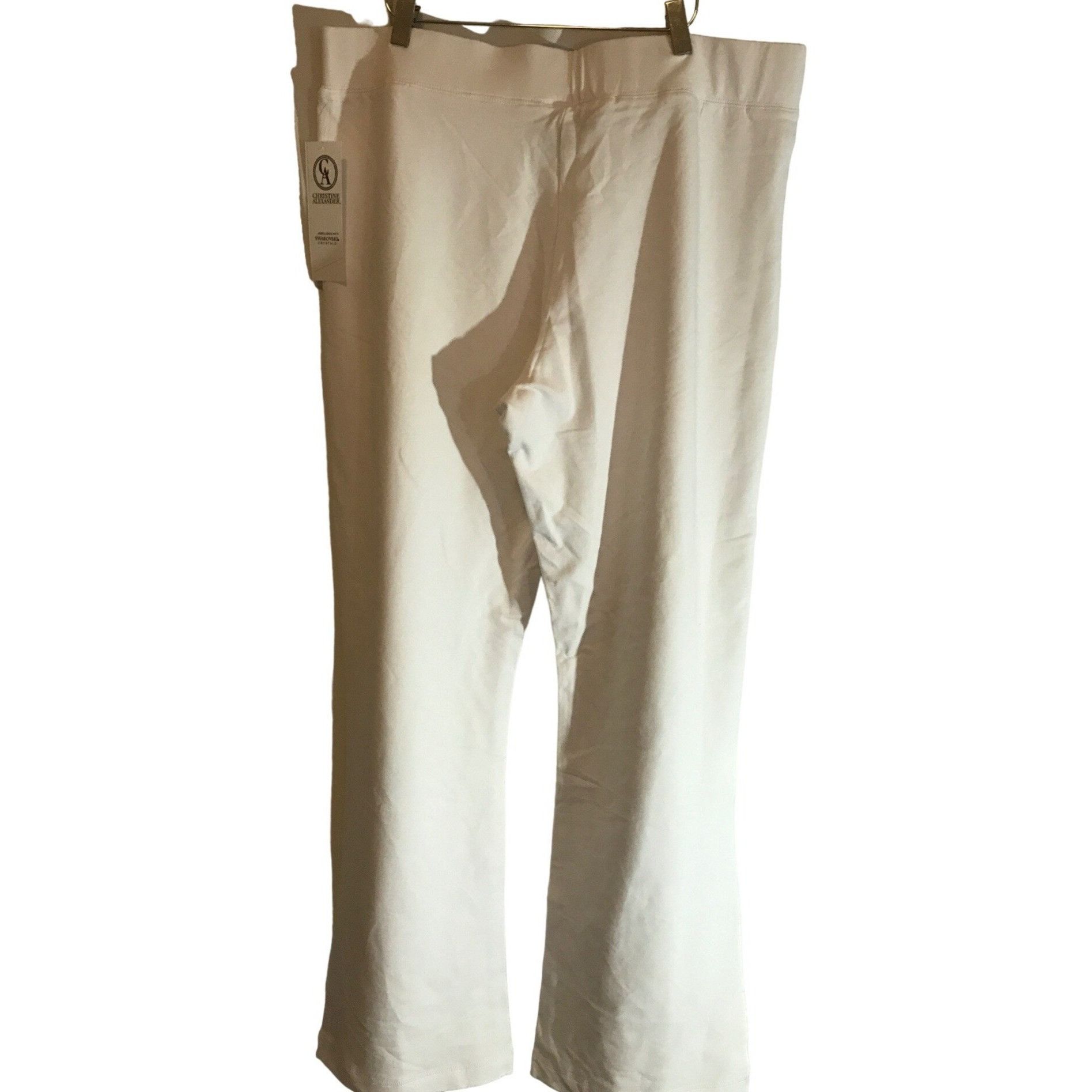 Designer CHRISTINE ALEXANDER XXL WHITE Cotton Pant Dance Yoga Gym Tr Size 42" / US 20 - 3 Thumbnail
