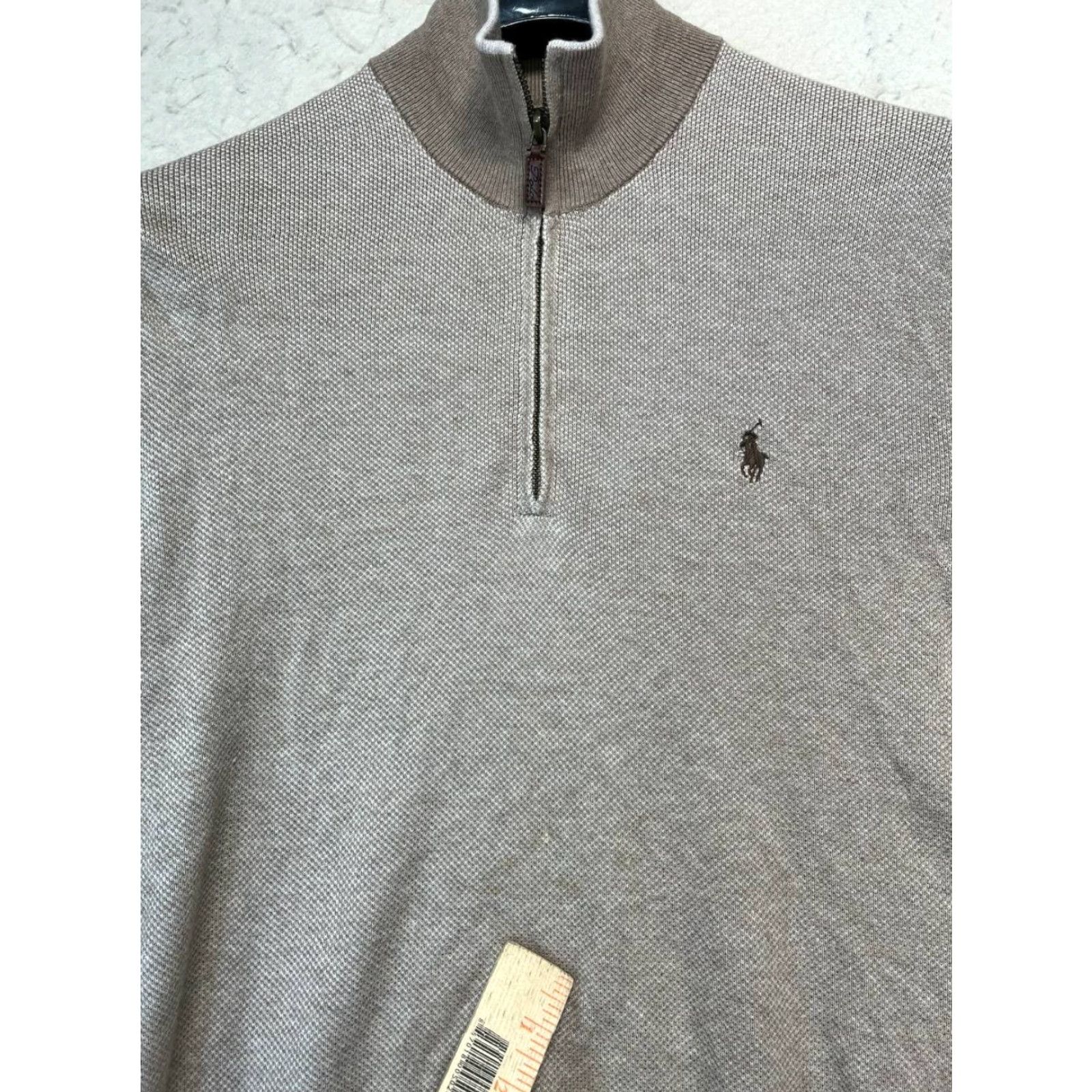Polo Ralph Lauren Polo Ralph Lauren Sweater Men M Sand Knit 1/4 Zip Mock Neck Logo Classic Pullover Lightweight Size US M / EU 48-50 / 2 - 6 Thumbnail