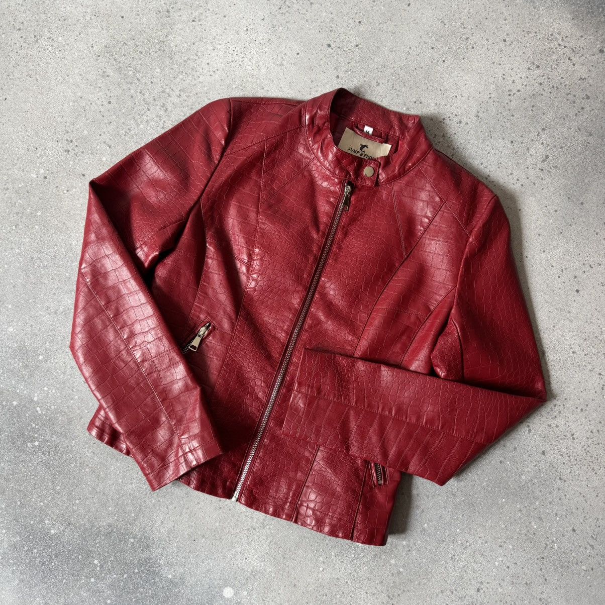 Hysteric Glamour Amazing Vintage Y2K Red Snake Skin PVC Leather Jacket Size M / US 6-8 / IT 42-44 - 4 Thumbnail