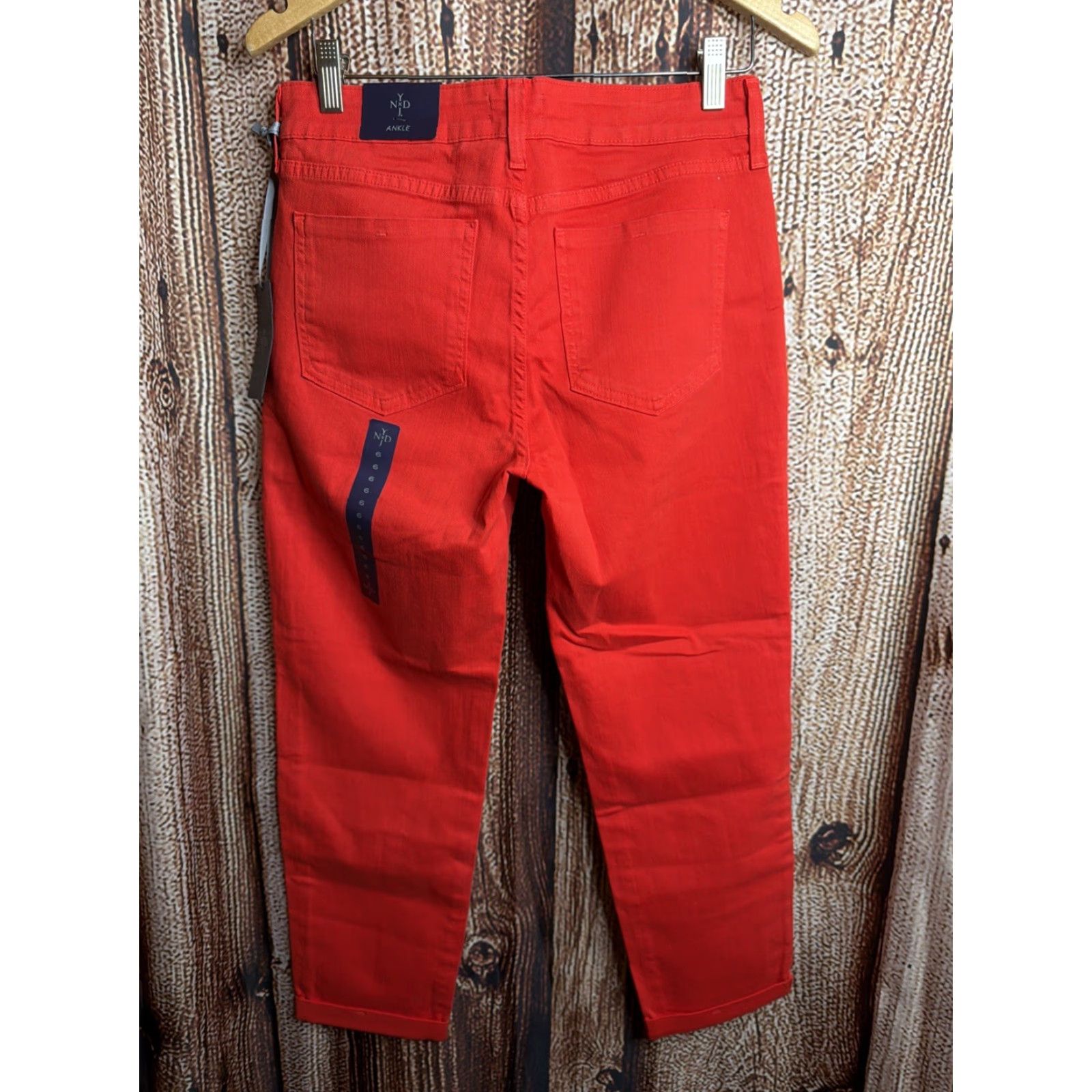 NYDJ NYDJ Pants Womens 6 Red Ankle Pockets Cotton Blend Skinny Classic Regular NWT Size 28" / US 6 / IT 42 - 5 Thumbnail
