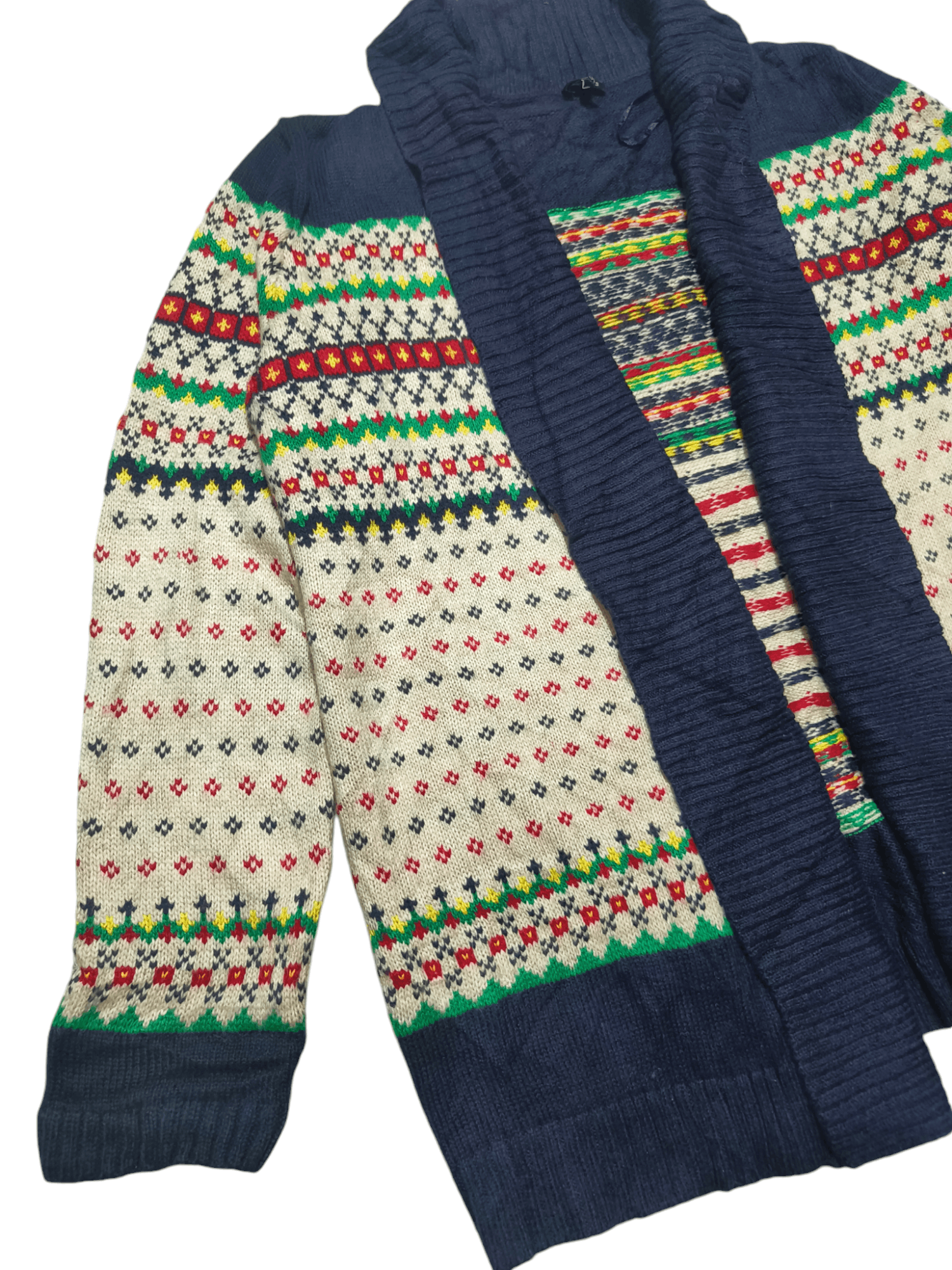 Other Vintage TALBOTS Aztec Ethnic Motifs Knit Long Outer Sweater Size US L / EU 52-54 / 3 - 4 Thumbnail
