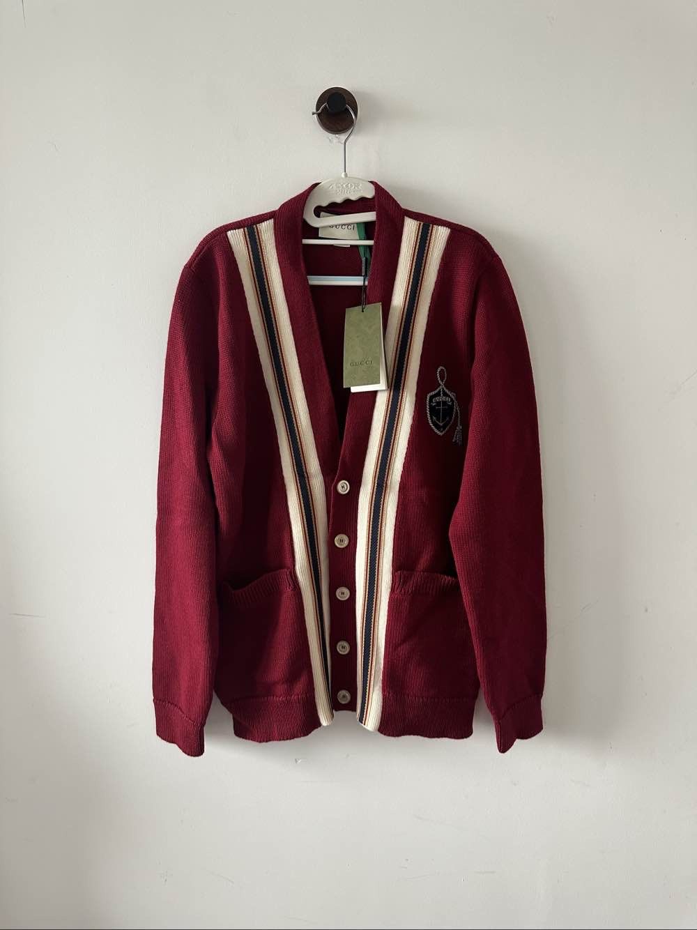 Gucci Gucci Striped Anchor Logo Cardigan Size S Size US S / EU 44-46 / 1 - 1 Thumbnail