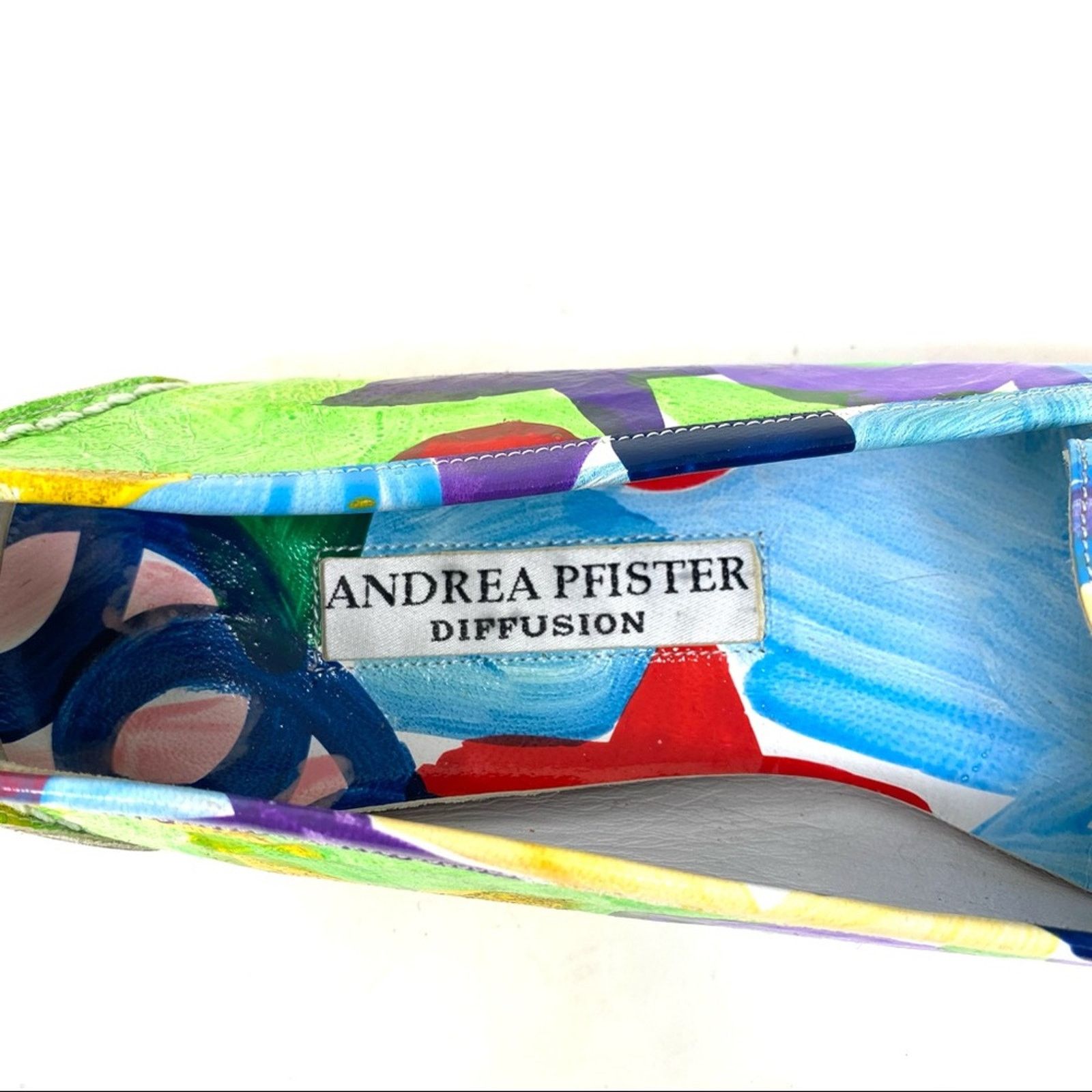 Other New Andrea Pfister multicolor painted square toe loafers 38 Size US 8 / IT 38 - 8 Thumbnail