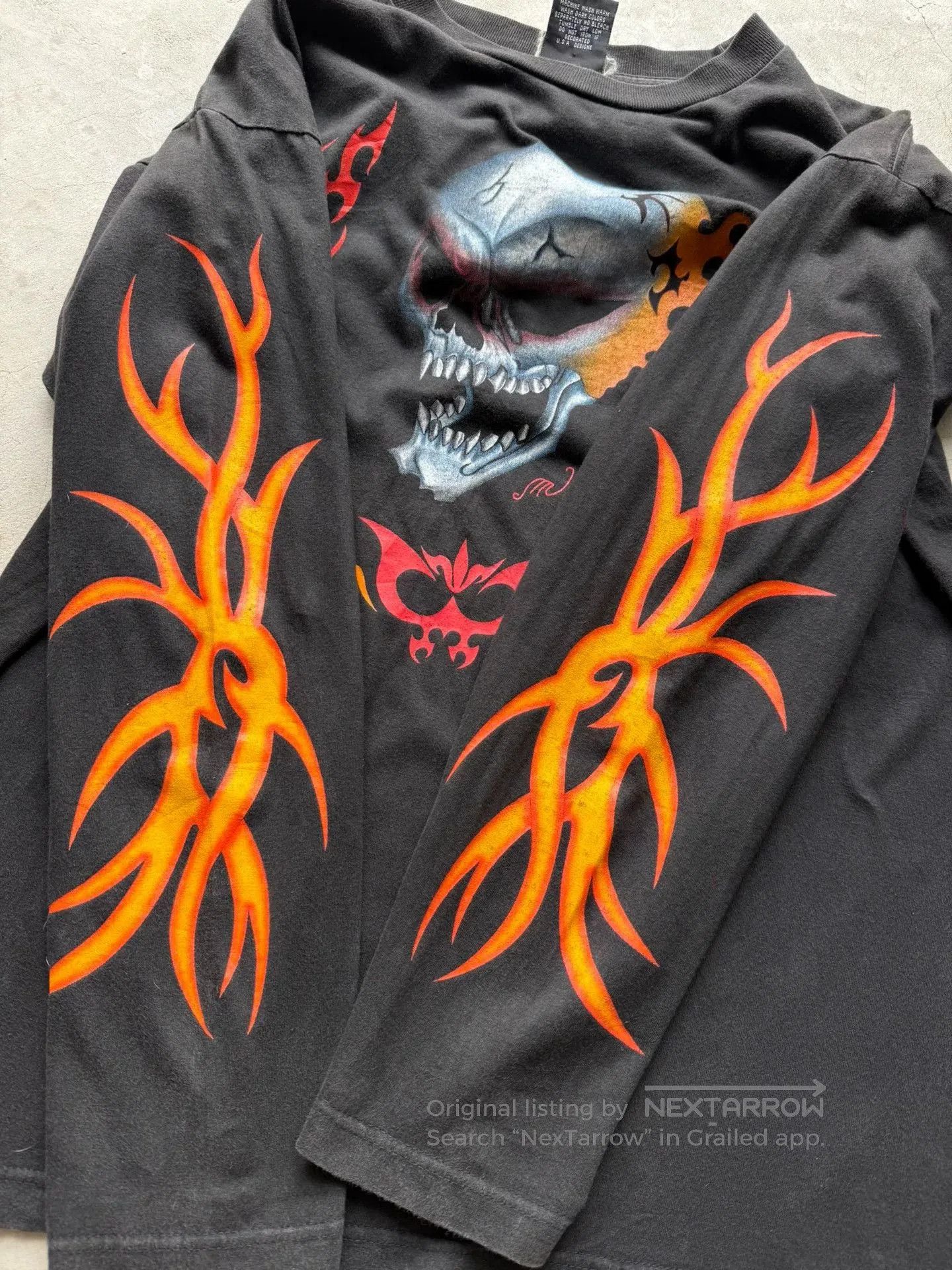Vintage Vintage 00s Flame Skeleton Long. Size US L / EU 52-54 / 3 - 4 Thumbnail