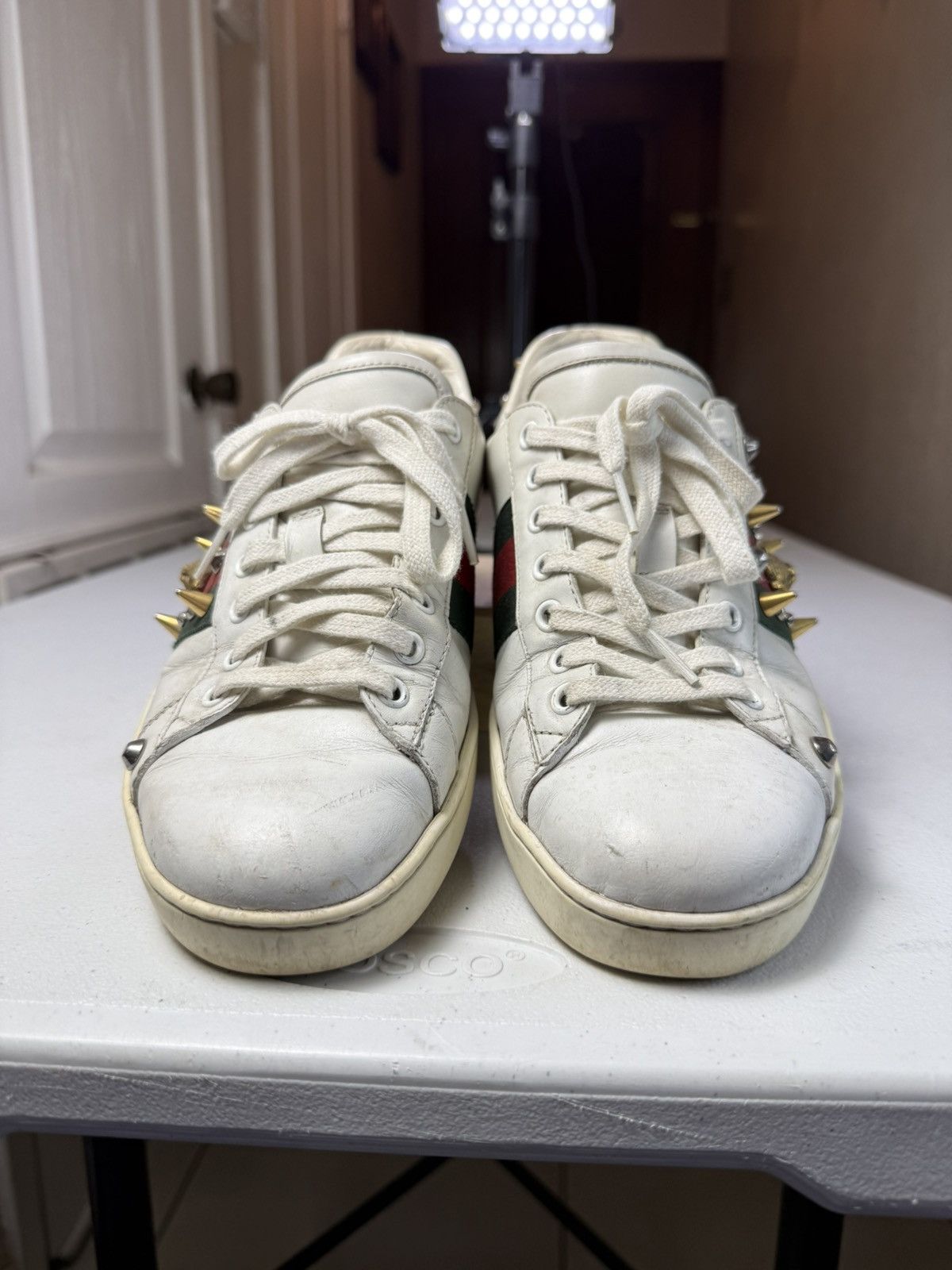 Gucci Gucci Sneakers White with Web and Studs Sz 7.5 G / US 8.5 Size US 7.5 / EU 40-41 - 2 Thumbnail