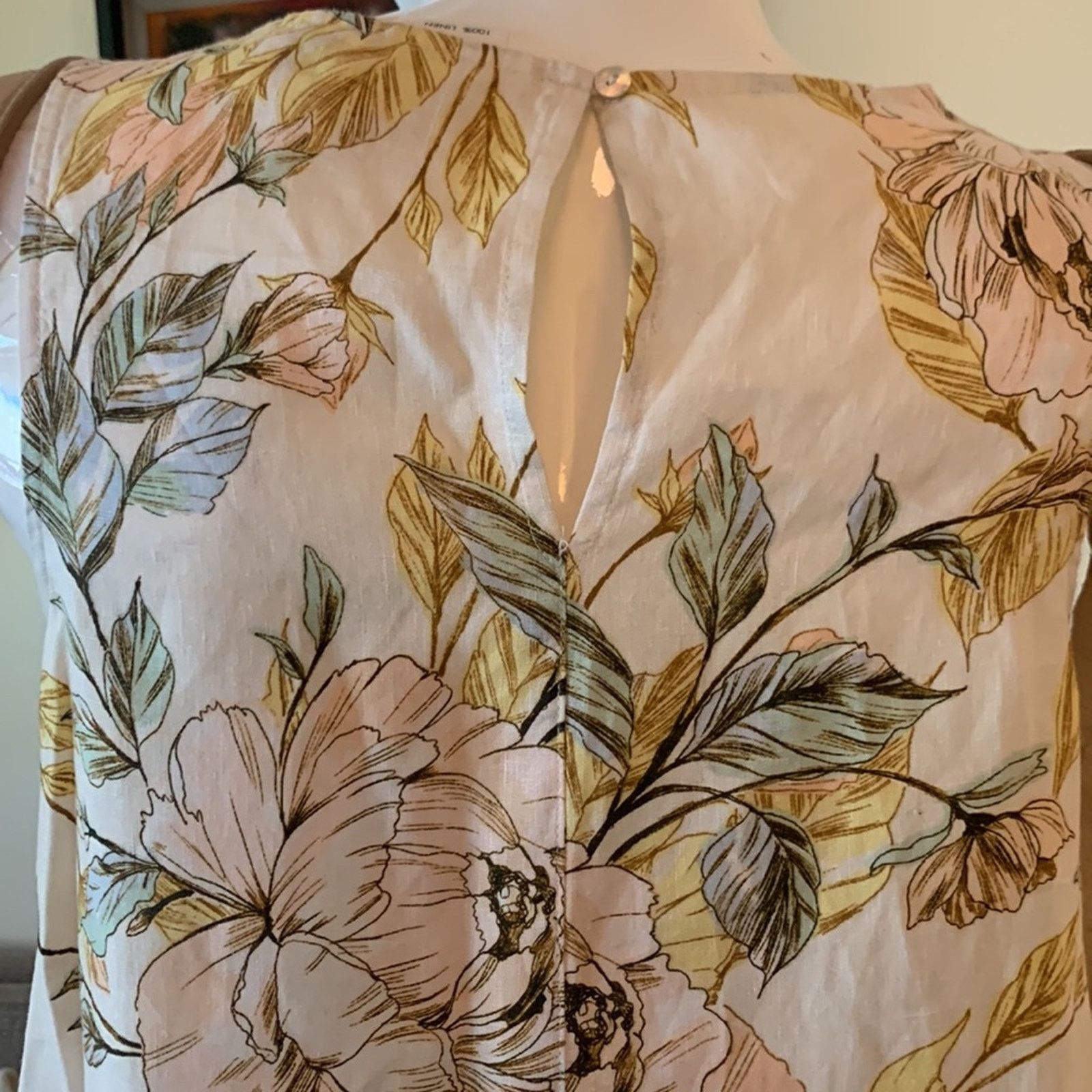 Nicole Miller Nicole Miller linen floral botanical sleeveless A-line dress Size M / US 6-8 / IT 42-44 - 4 Thumbnail