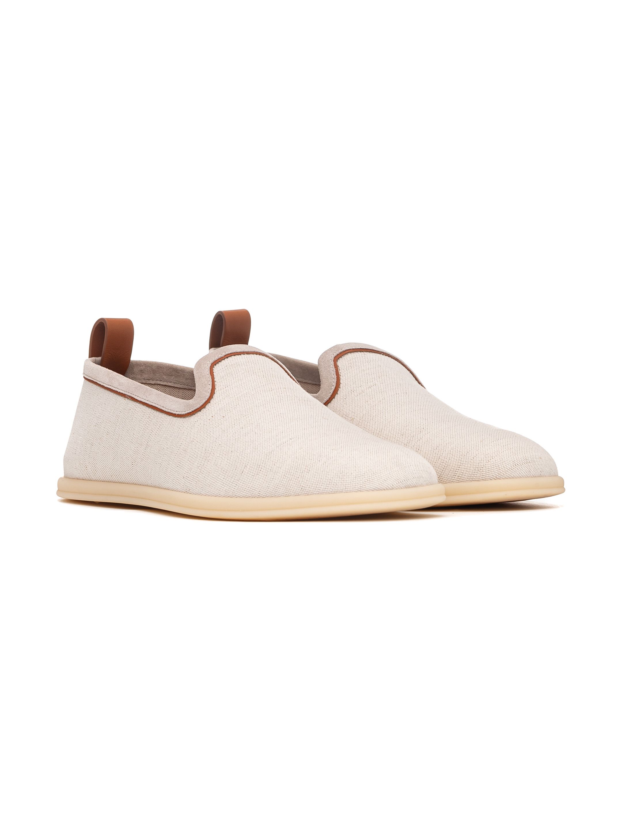Loro Piana o1w1db10125 FAN2463 Venice Walk Loafers in Off White Size US 7 / EU 40 - 2 Thumbnail