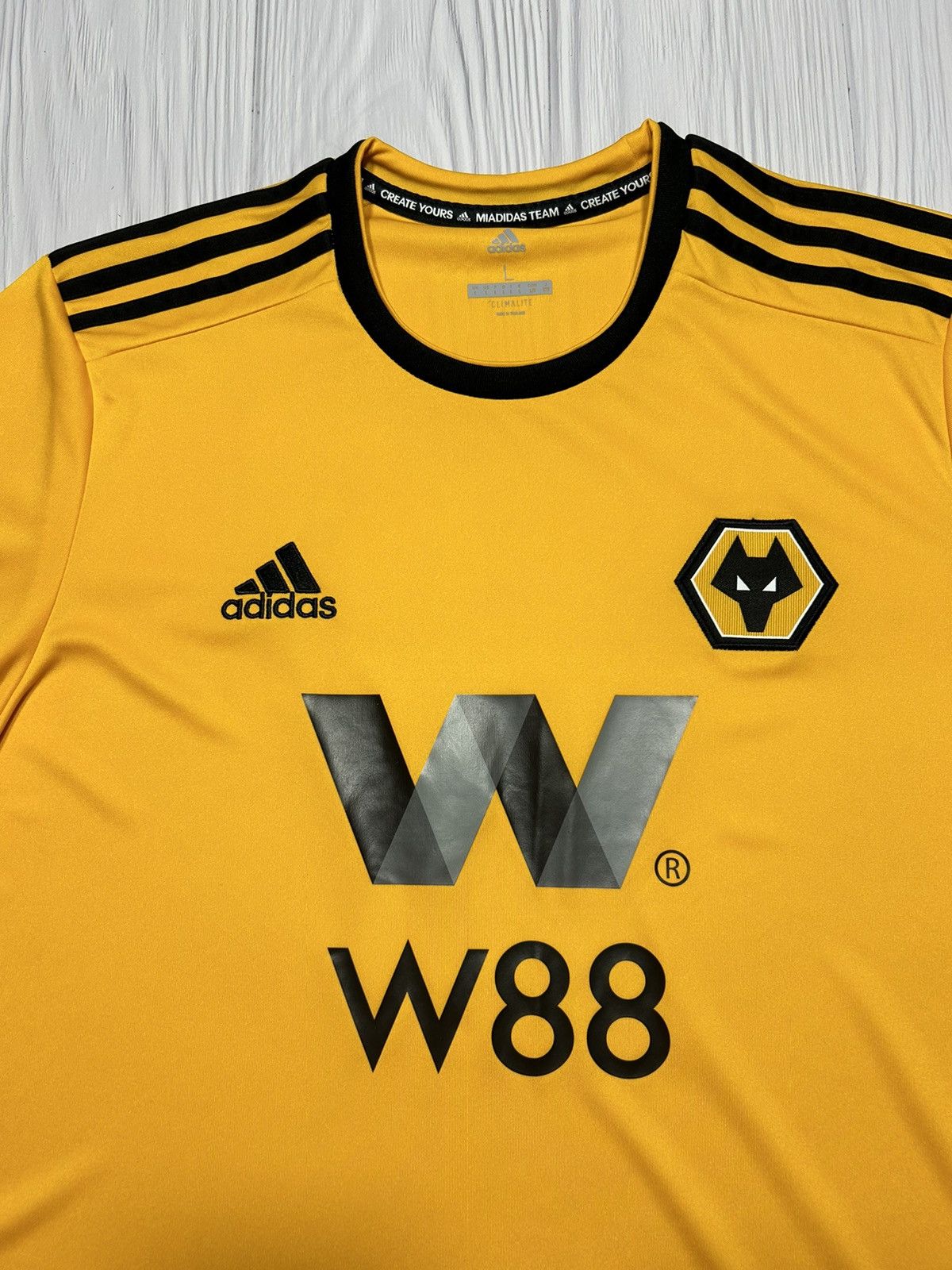 Adidas Wolverhampton 2018/19 Adidas Soccer Jersey Size L Size US L / EU 52-54 / 3 - 4 Thumbnail
