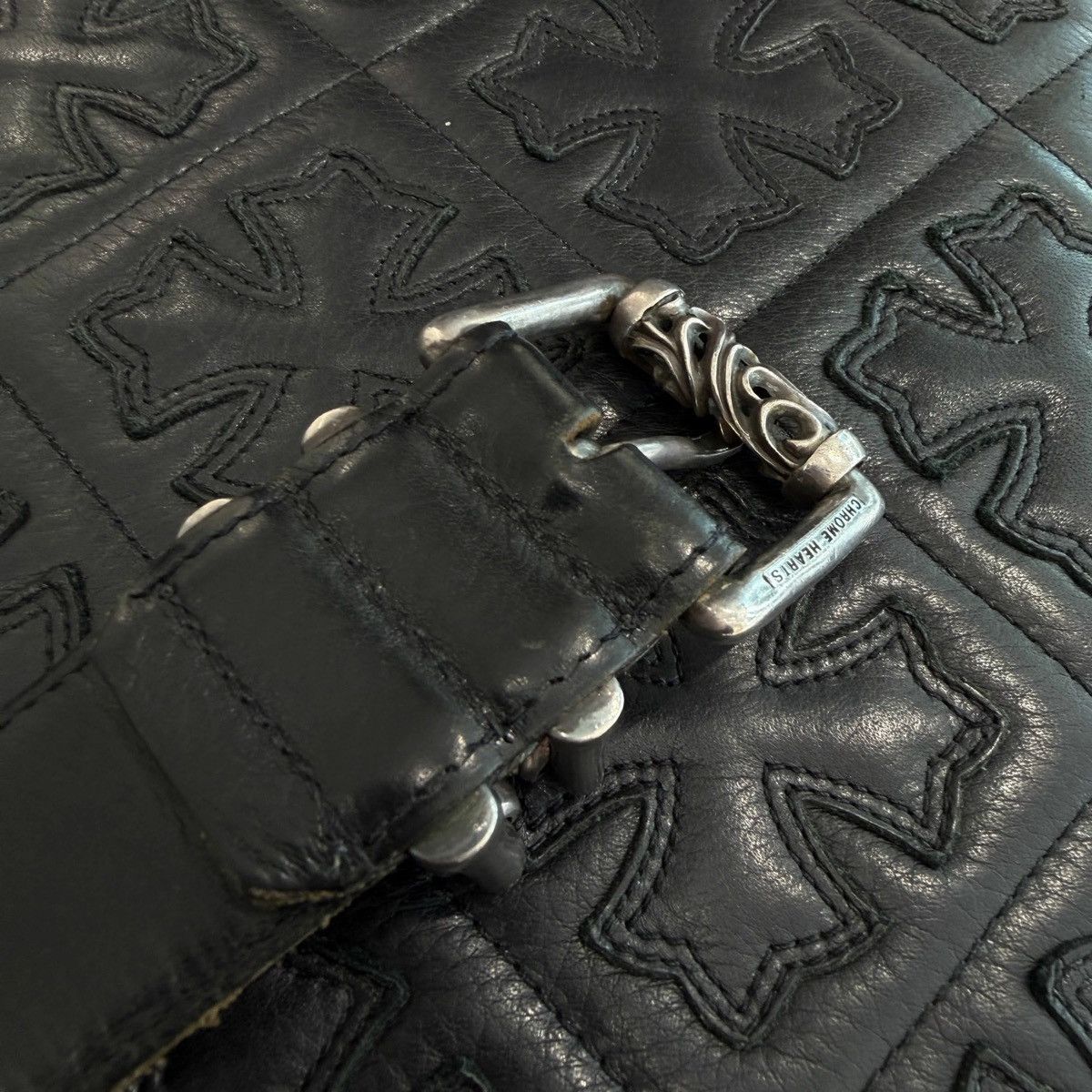 Chrome Hearts 30inch Chrome Hearts Roller Leather Belt 1.5 Size ONE SIZE - 6 Thumbnail