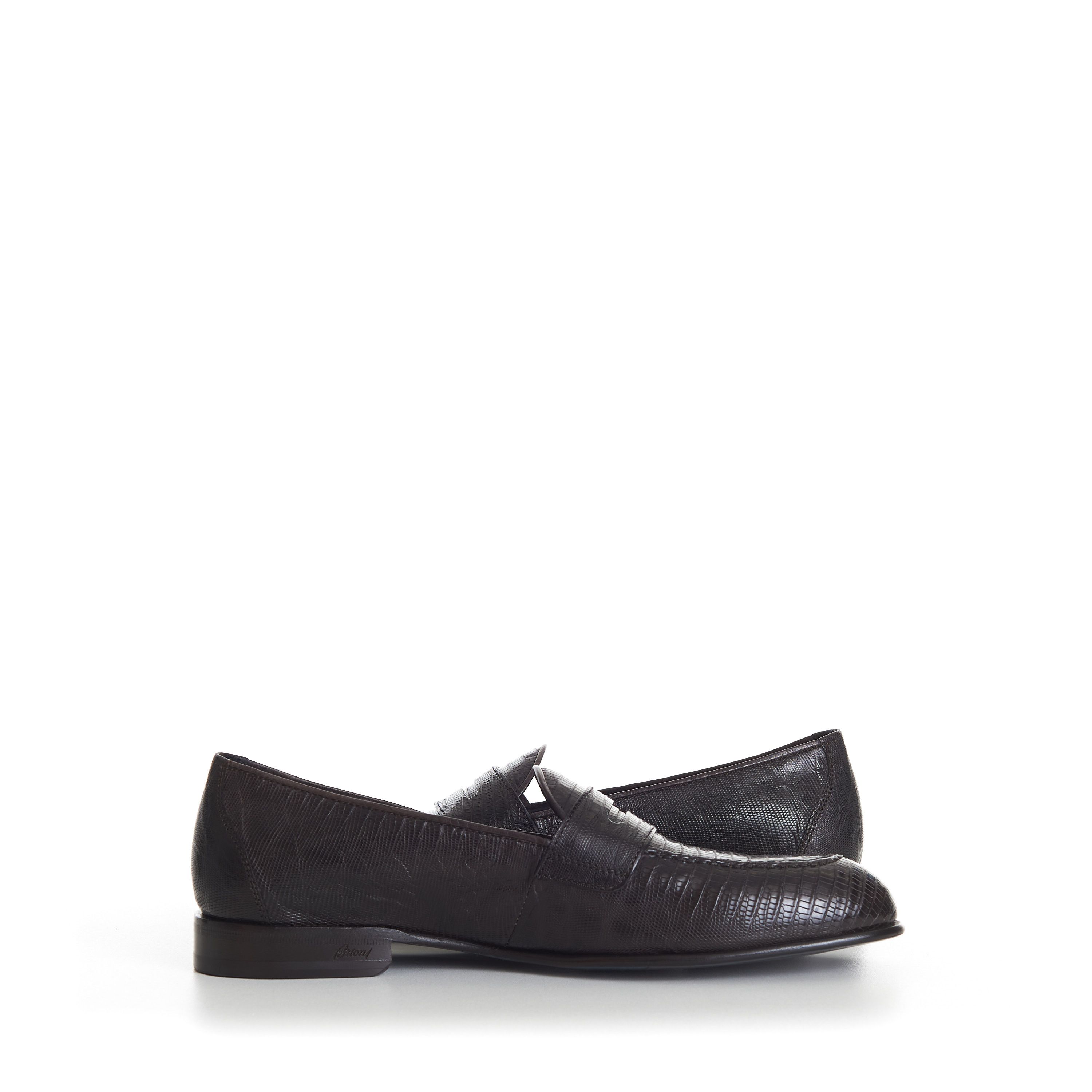 Brioni Penny Loafer In Dark Brown Snakeskin Leather Size US 8 / EU 41 - 9 Thumbnail