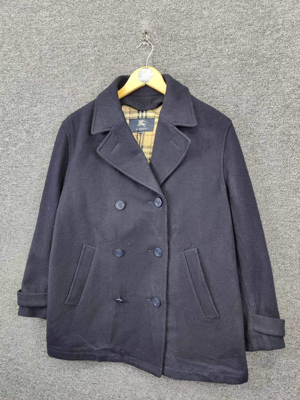 Burberry × Vintage Vintage Burberry Nova Check Double Breasted Wool Coat Jacket Size US M / EU 48-50 / 2 - 2 Thumbnail