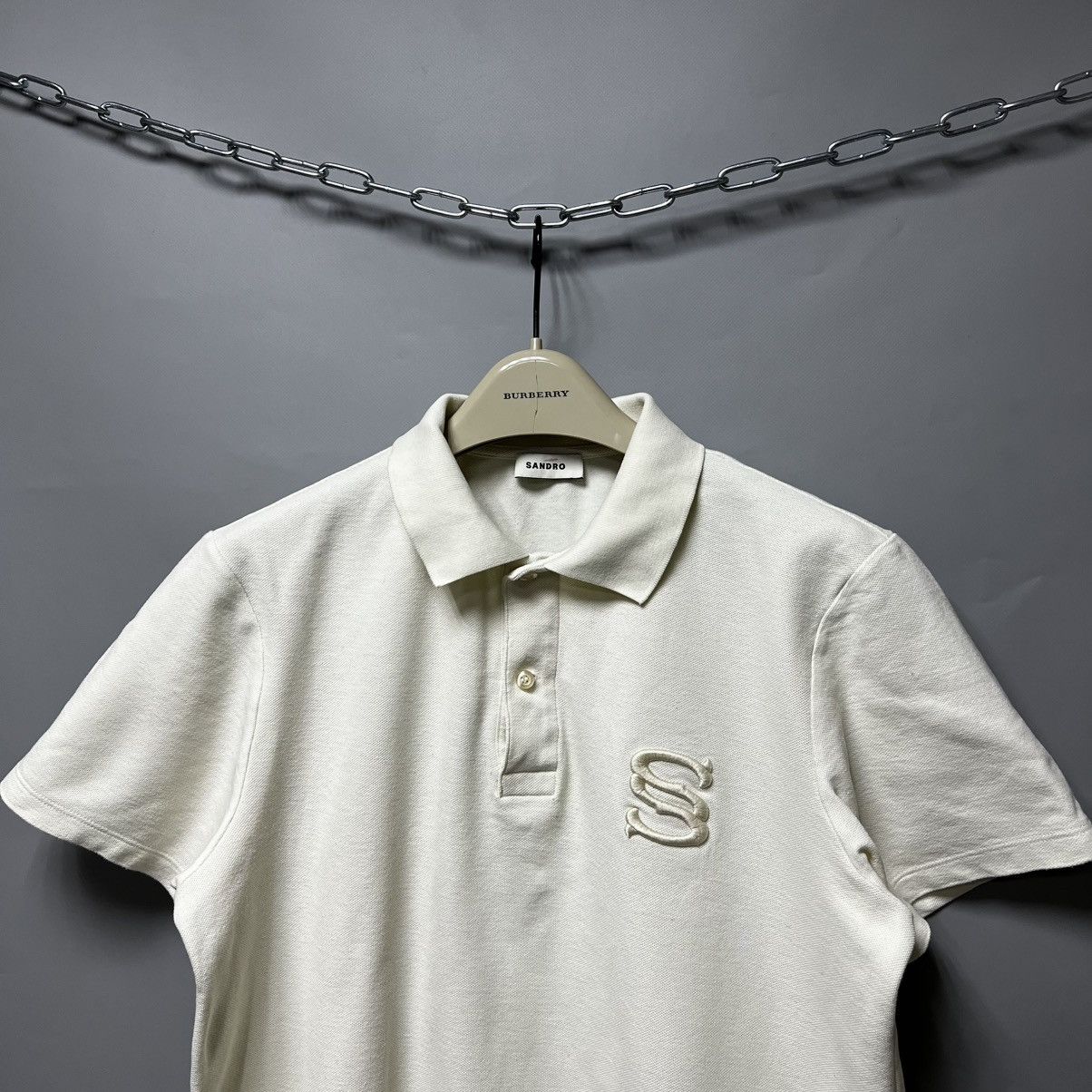 Sandro Sandro Polo T Shirt Beige Men’s Size US M / EU 48-50 / 2 - 4 Thumbnail