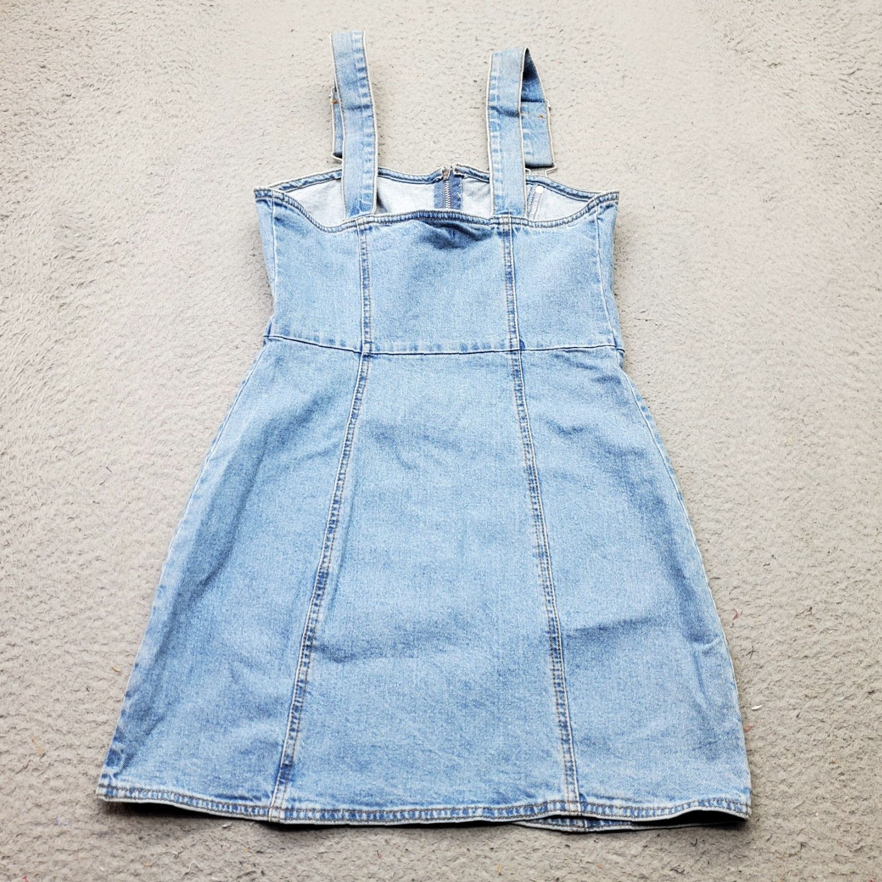 Forever 21 Forever 21 Mini Dress Women M Blue Denim Stretch Adjustable Strap Zip Front Women's Size M Mini Dress Denim Blue Sleeveless Summer Casual Size M / US 6-8 / IT 42-44 - 2 Thumbnail