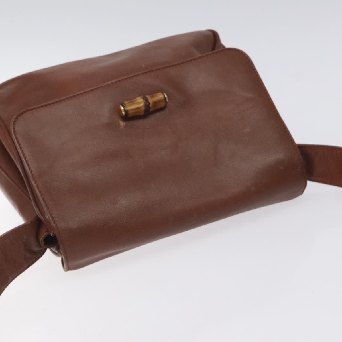 Gucci GUCCI Bamboo Shoulder Bag Leather Brown Gold 001 14 001 14 Size ONE SIZE - 6 Thumbnail