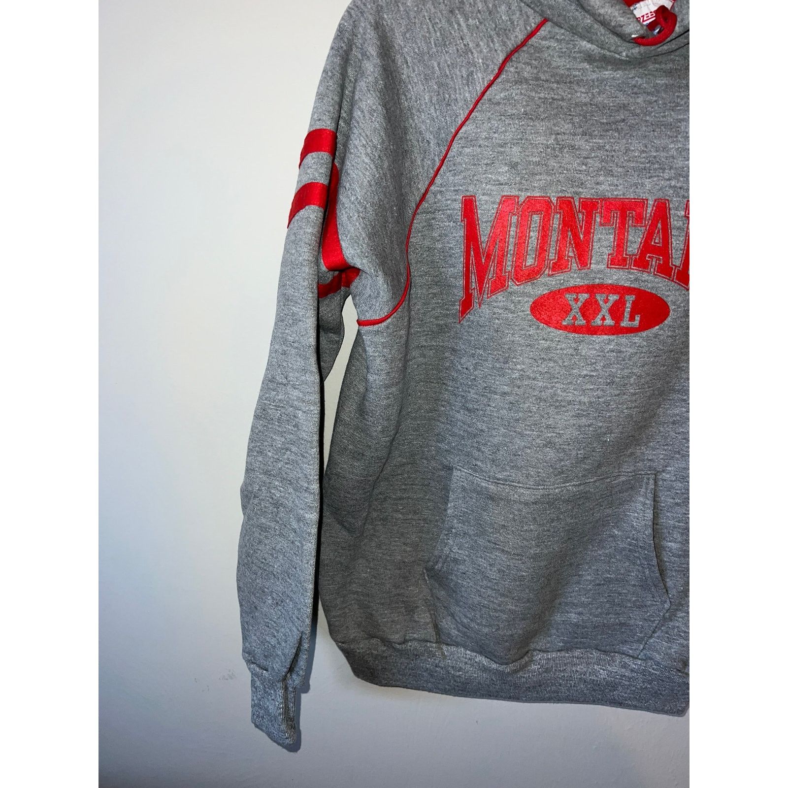 Jerzees Vintage Montana Gray Striped Hoodie Jacket 90s VTG Medium Size US M / EU 48-50 / 2 - 4 Thumbnail