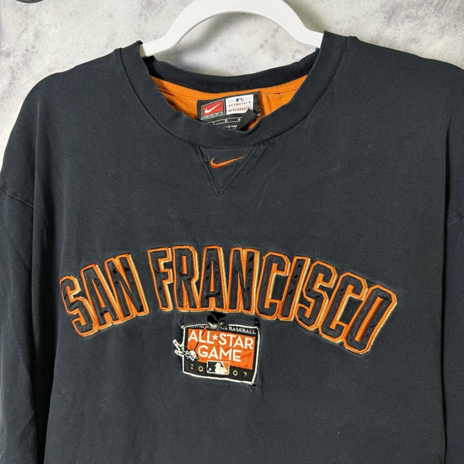 MLB Vintage San Francisco Giants Nike T Shirt Mens L Black Long Size US L / EU 52-54 / 3 - 3 Thumbnail