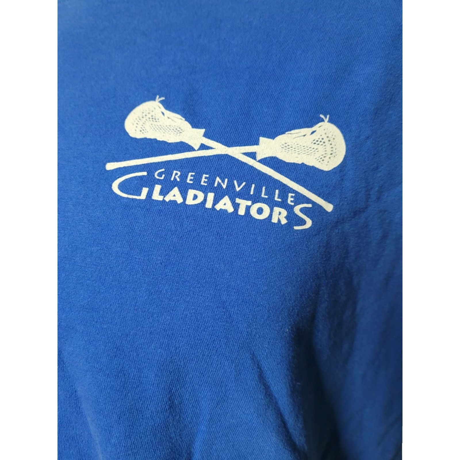 Gildan Greenville Gladiators Lacrosse T Shirt 2XL Blue Mens XXL Crew Neck Short Sleeve Gildan Shirt Size US XXL / EU 58 / 5 - 3 Thumbnail