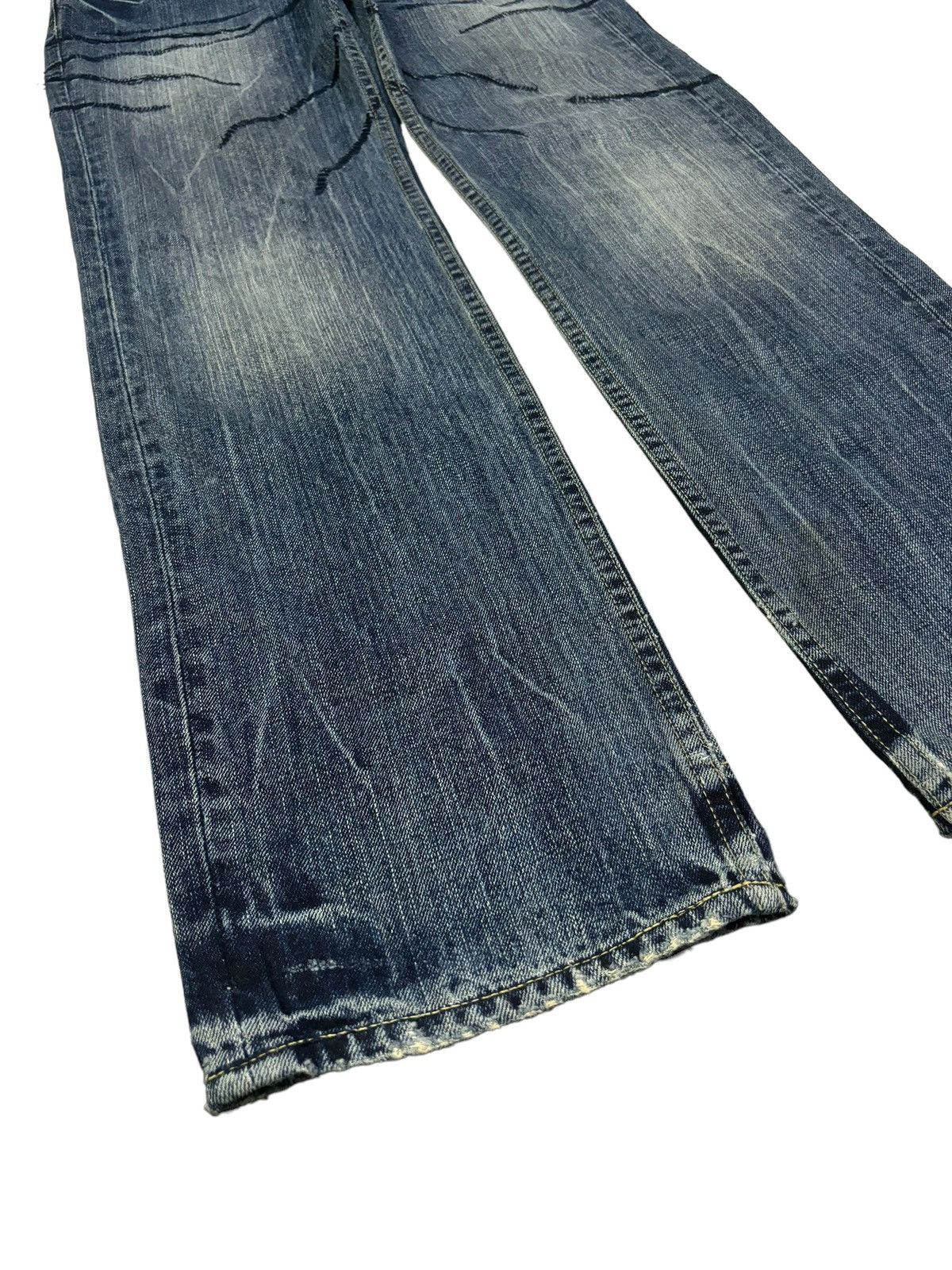 Number (N)ine Vintage Takeo Kikuchi Stitched Clawmark Loose Straight Jeans Size US 31 - 9 Thumbnail