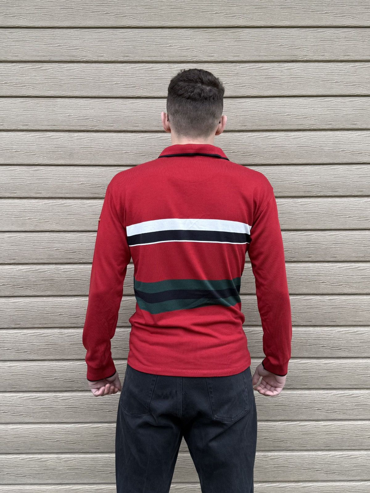 Paul & Shark Paul Shark Rugby Polo Shirt Red Striped Italy Long Sleeve M Size US M / EU 48-50 / 2 - 4 Thumbnail