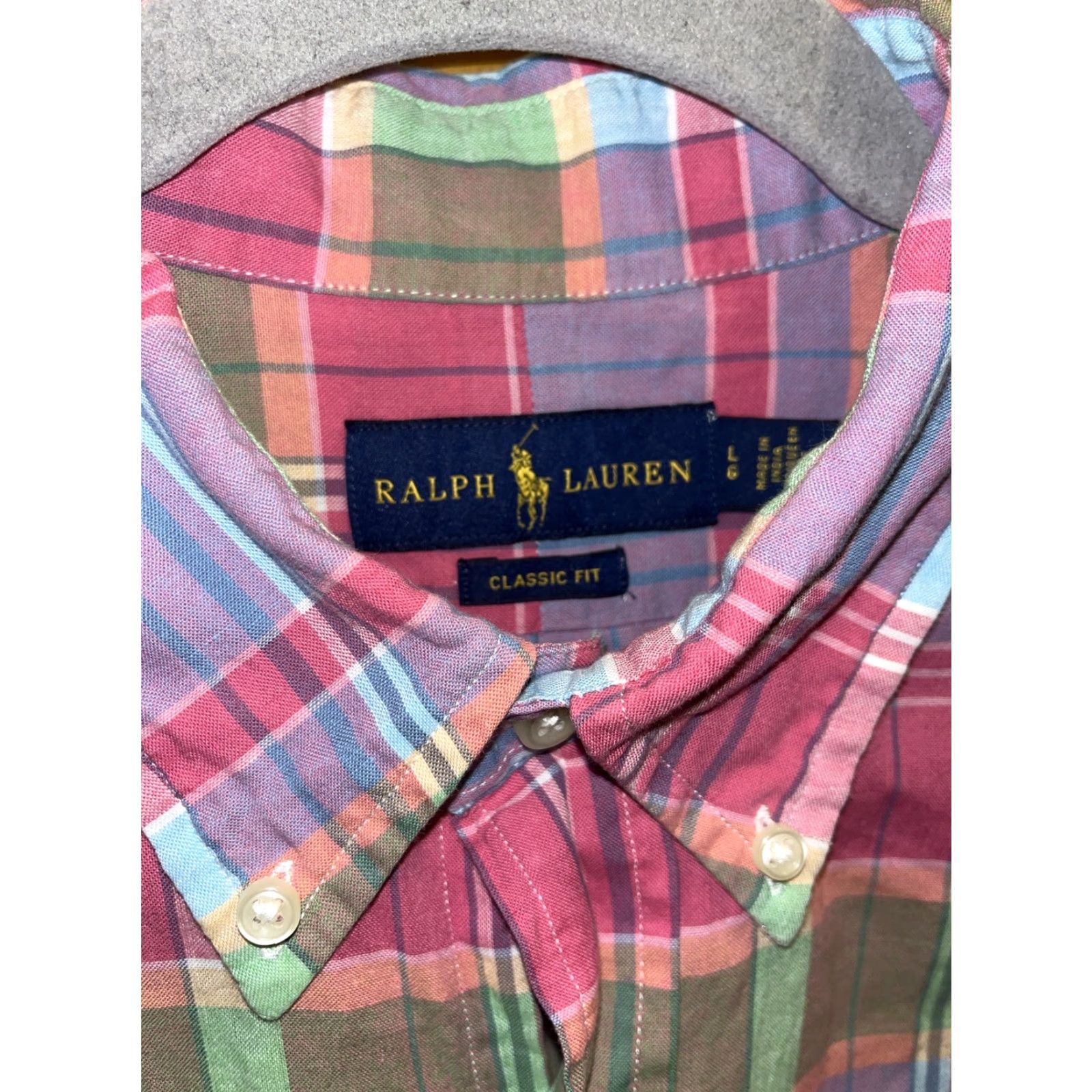 Ralph Lauren VINTAGE Ralph Lauren Men Large Short Sleeve Cotton Plaid Button-Down Shirt All Seasons Casual Workwear Size US L / EU 52-54 / 3 - 3 Thumbnail