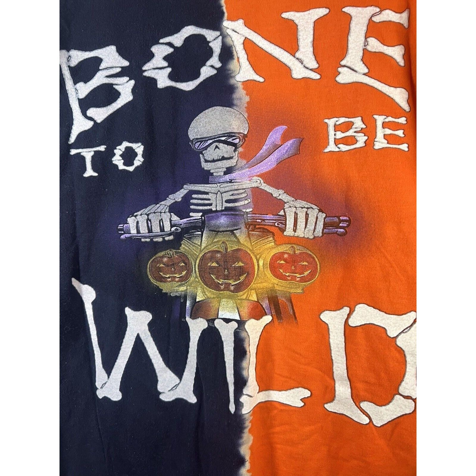 Vintage Vintage "Bone to be Wild" Skeleton Pumpkin Biker Motorcycle Size US XL / EU 56 / 4 - 5 Thumbnail
