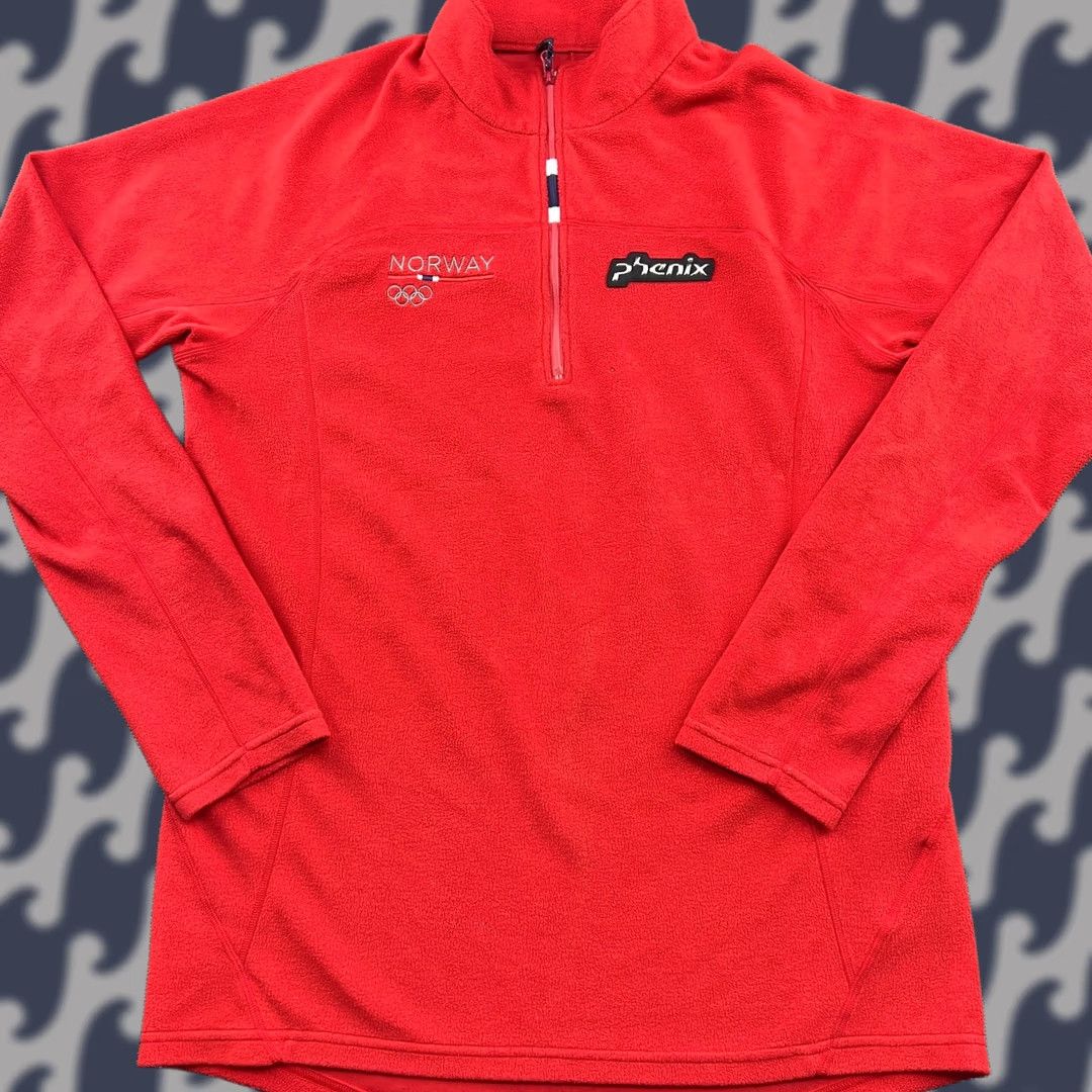 Vintage Phenix Norway Olympic Team Mens Ski Top 1/4 Zip Fleece Mid Layer Red Winter Size US L / EU 52-54 / 3 - 1 Thumbnail