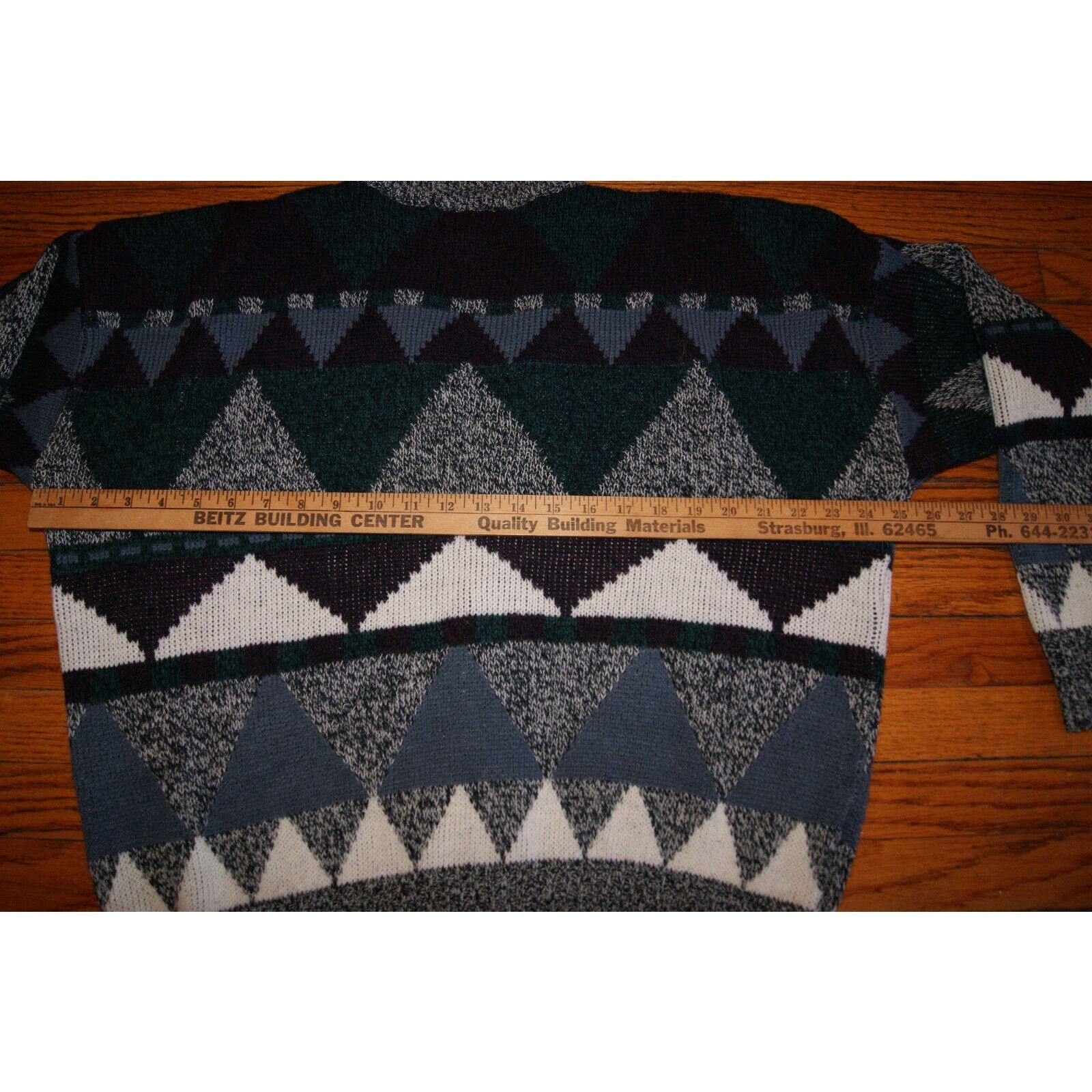 Other VTG Campus Grandpa Knit Cardigan Sweater L Geometric 90s Size US L / EU 52-54 / 3 - 5 Thumbnail