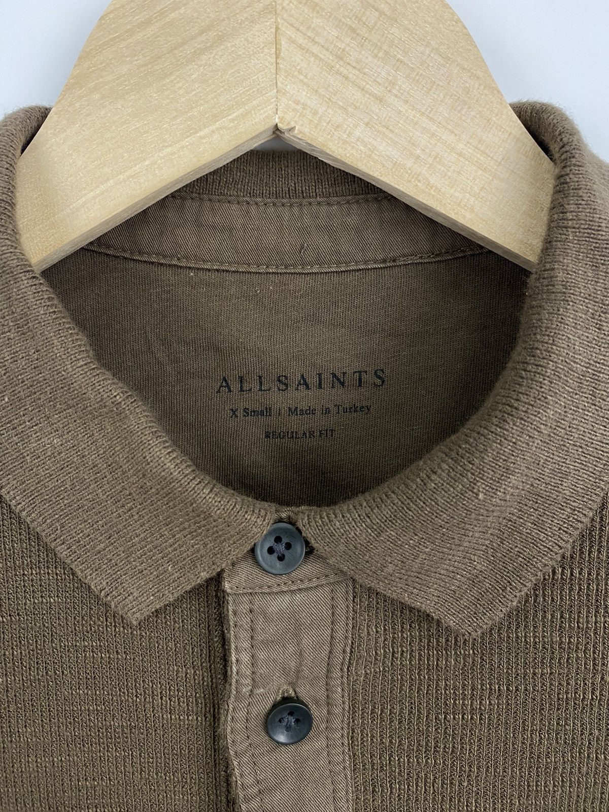 Allsaints 🇯🇵 Rare Allsaints Brown Japan Style Polo T-Shirt Retro Hype Size US S / EU 44-46 / 1 - 5 Thumbnail