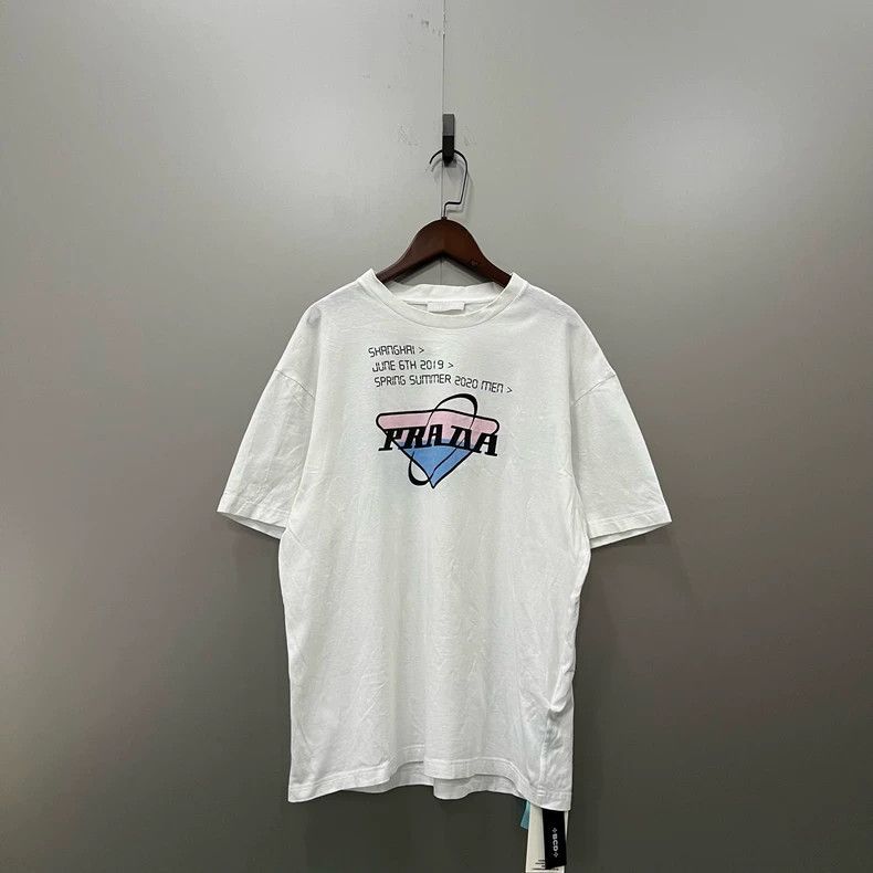 PRADA White Logo Short Sleeve T-shirt - dmc
