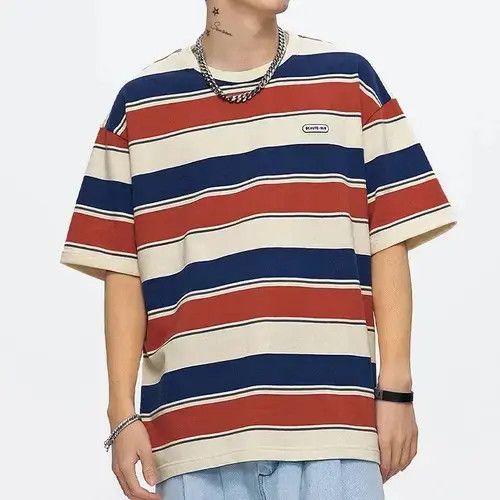 Japanese Brand Short Sleeve Red Striped T-shirts Men Women Size US M / EU 48-50 / 2 - 1 Thumbnail