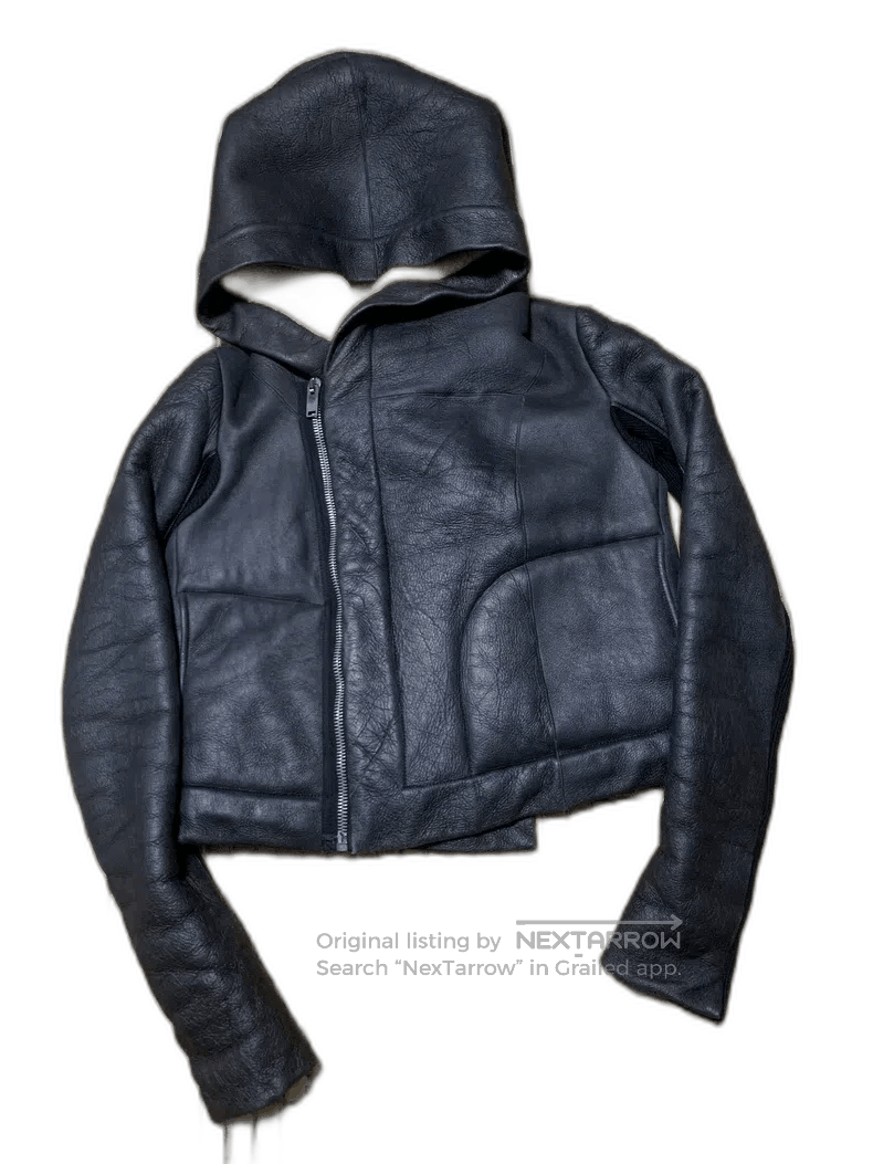 Rick Owens rick owens leather jacket with hood design. Size US L / EU 52-54 / 3 - 1 Thumbnail
