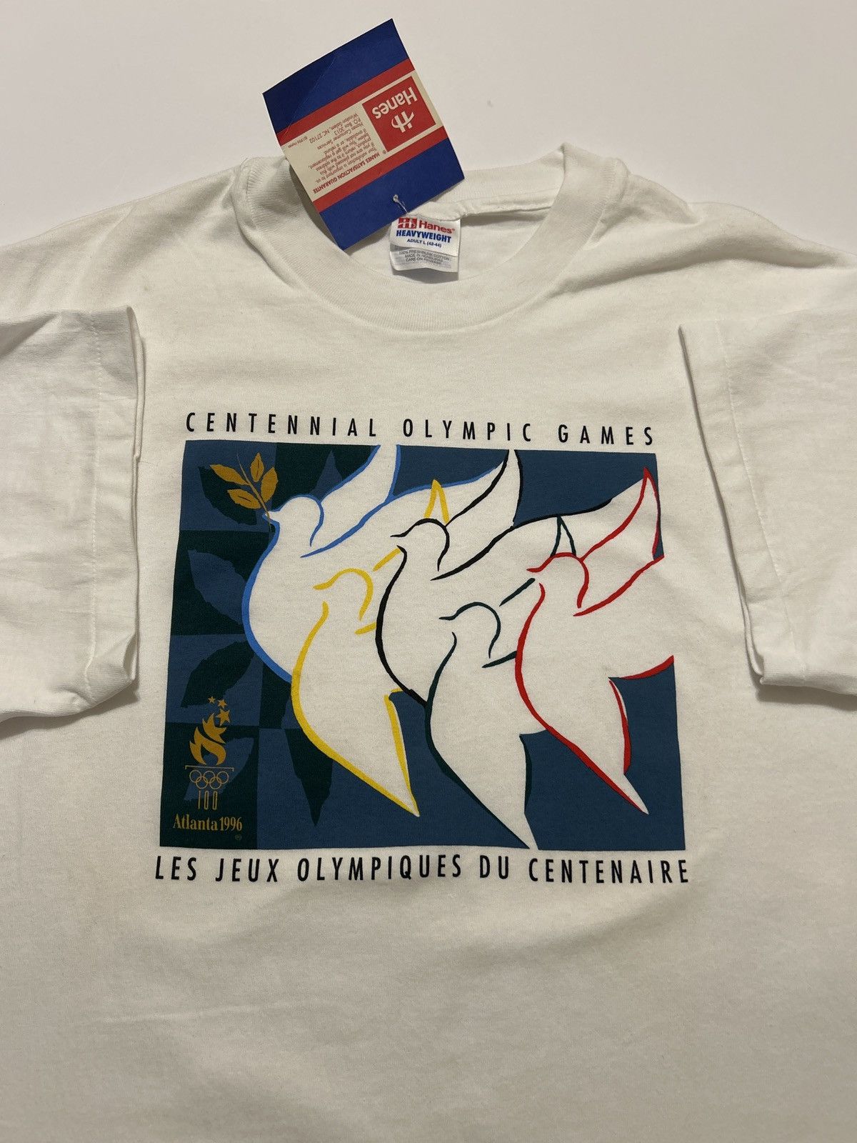 Hanes VTG 1996 Atlanta Centennial Olympic Games Deadstock tshirt Size US XL / EU 56 / 4 - 3 Thumbnail
