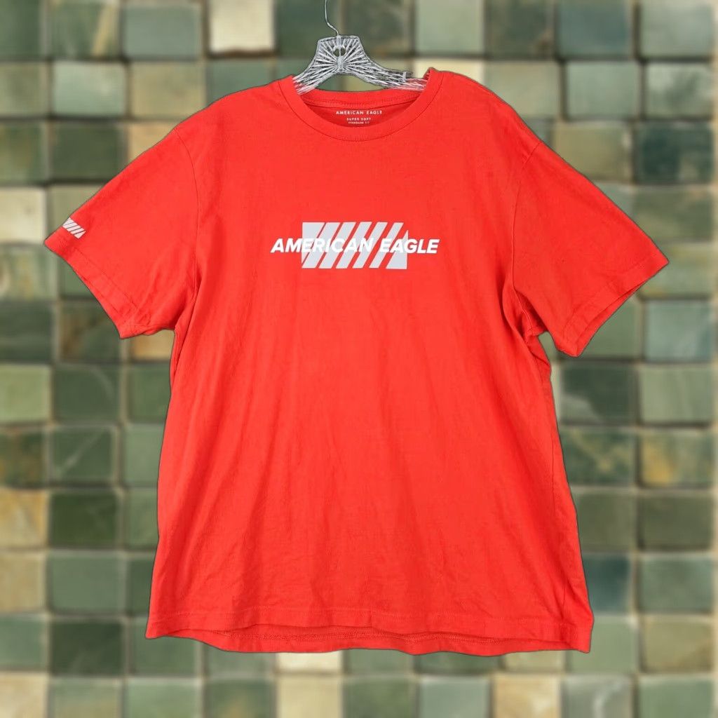American Eagle Outfitters American Eagle Mens Red Orange Short Sleeve Super Soft T-Shirt XL Size Size US XL / EU 56 / 4 - 1 Thumbnail