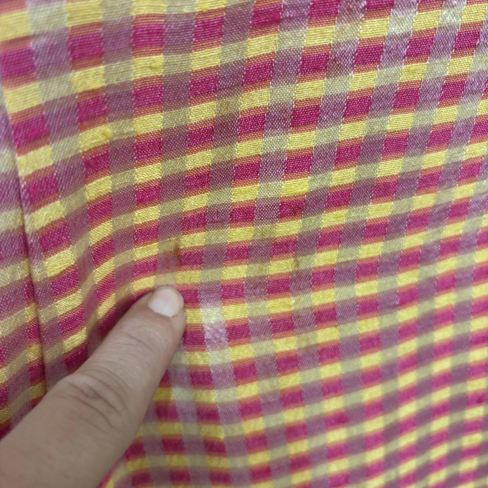 Other Vtg 90s keyhole yellow orange pink plaid mini dress Size M / US 6-8 / IT 42-44 - 3 Thumbnail
