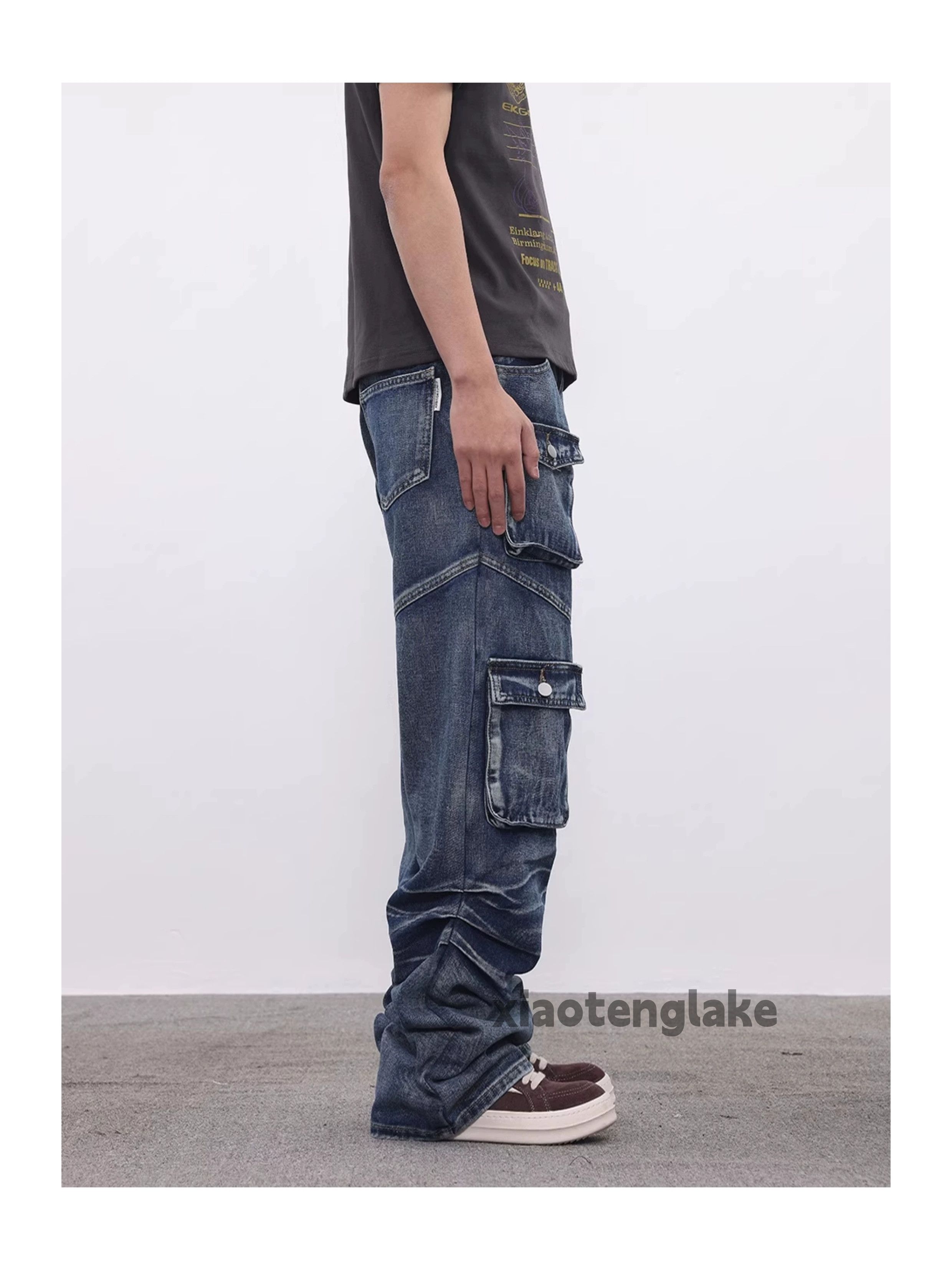 Jean × Vintage washed faded loose baggy cargo hiphop jeans Size US 32 / EU 48 - 5 Thumbnail