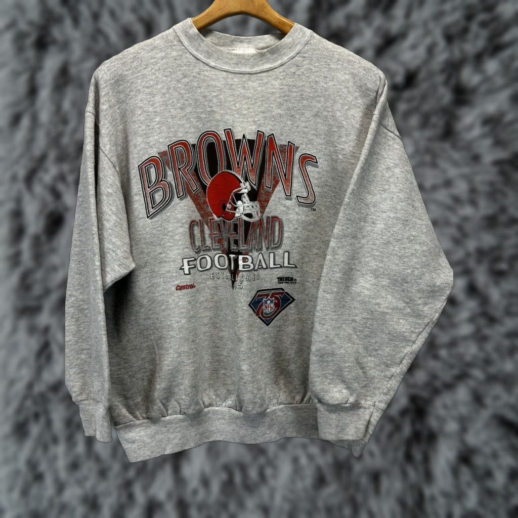 Tultex VINTAGE Tultex 1994 Cleveland Browns Crew Neck Sweatshirt XL Gray Graphic Print Football Mens Size US XL / EU 56 / 4 - 1 Thumbnail